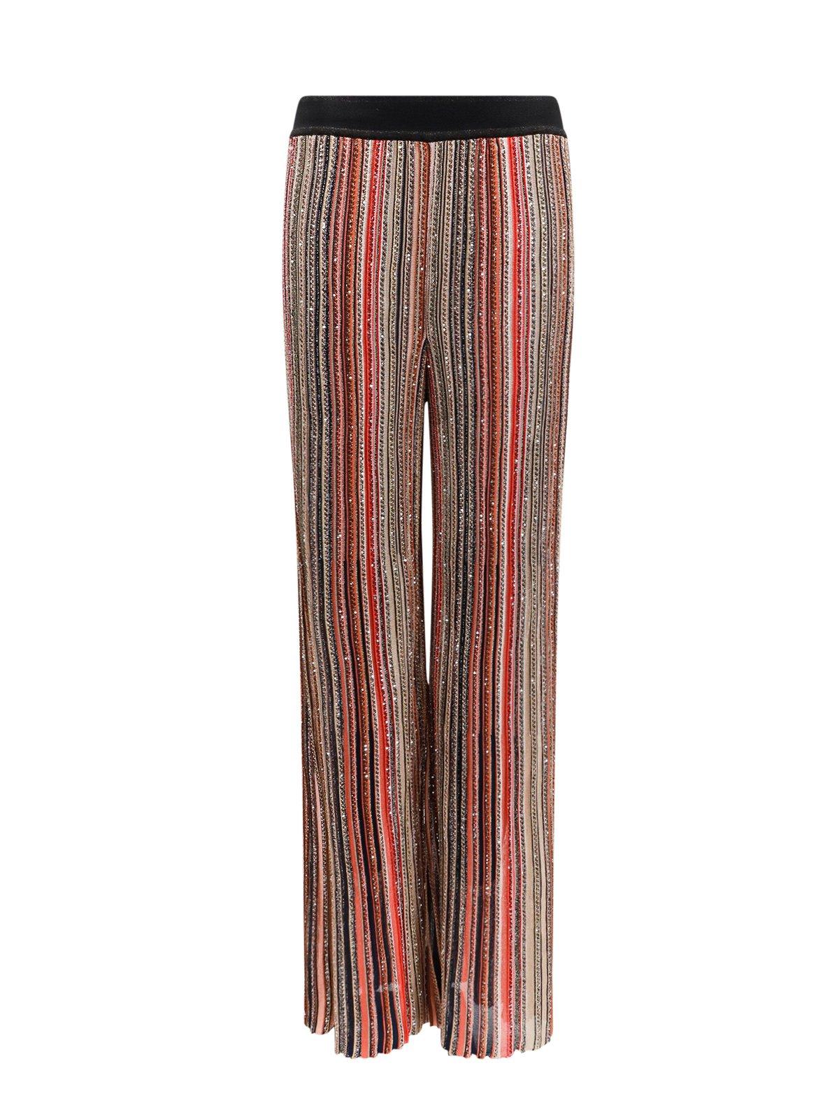 Sequins Striped Knit Trousers