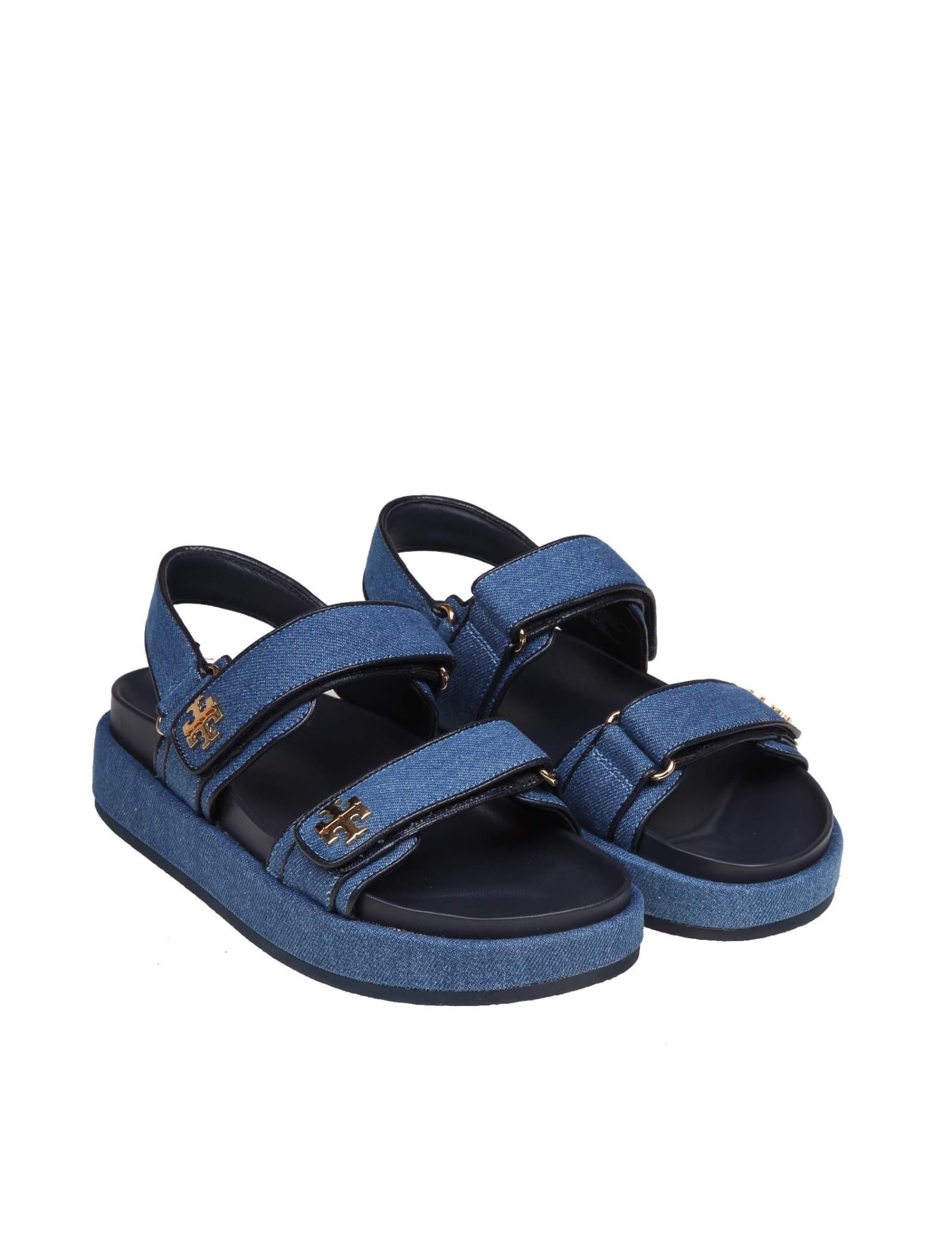 Shop Tory Burch Kira Sport Sandal In Denim Blue Jeans In Denim/navy