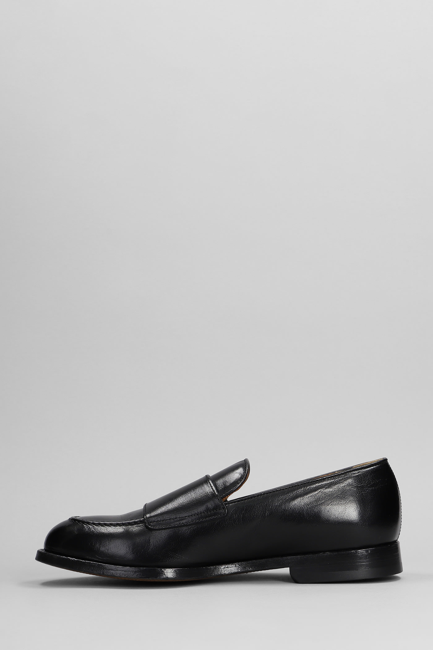 Shop Green George Loafers In Black Leather
