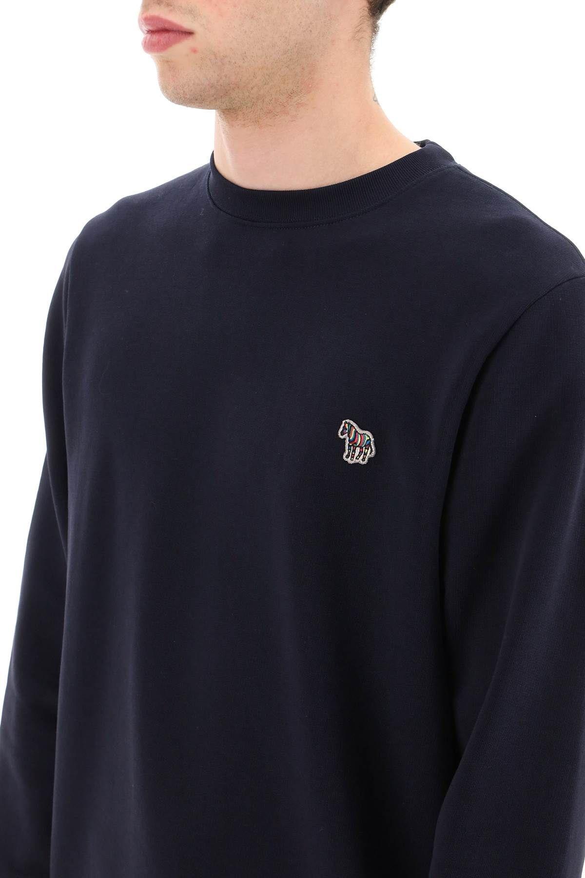 Shop Paul Smith Zebra Logo Sweatshirt In Organic Cotton In Blue
