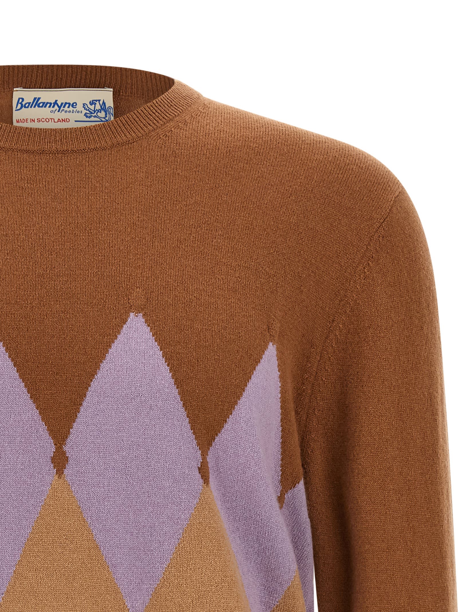 Ballantyne Argyle Sweater Sweaters And Cardigans Brown In Brown