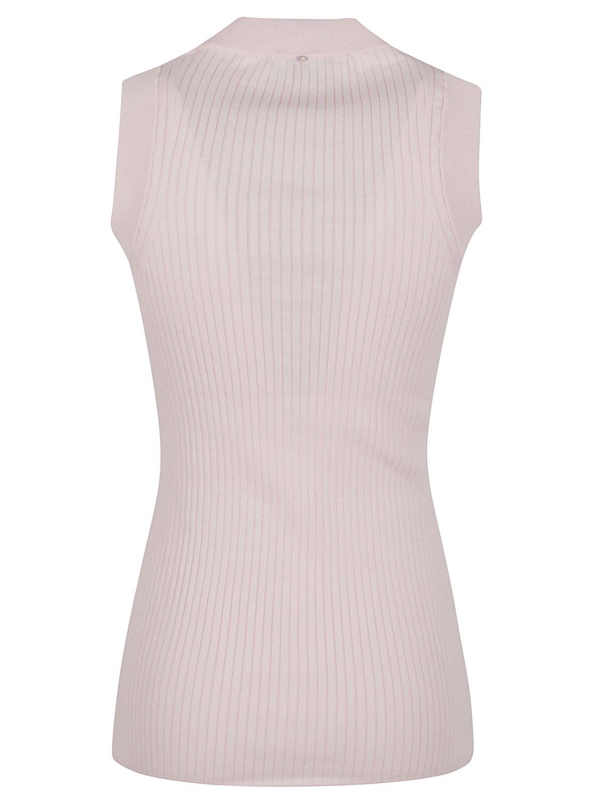 Sportmax Tione Crewneck Sleeveless Tank Top In Pink