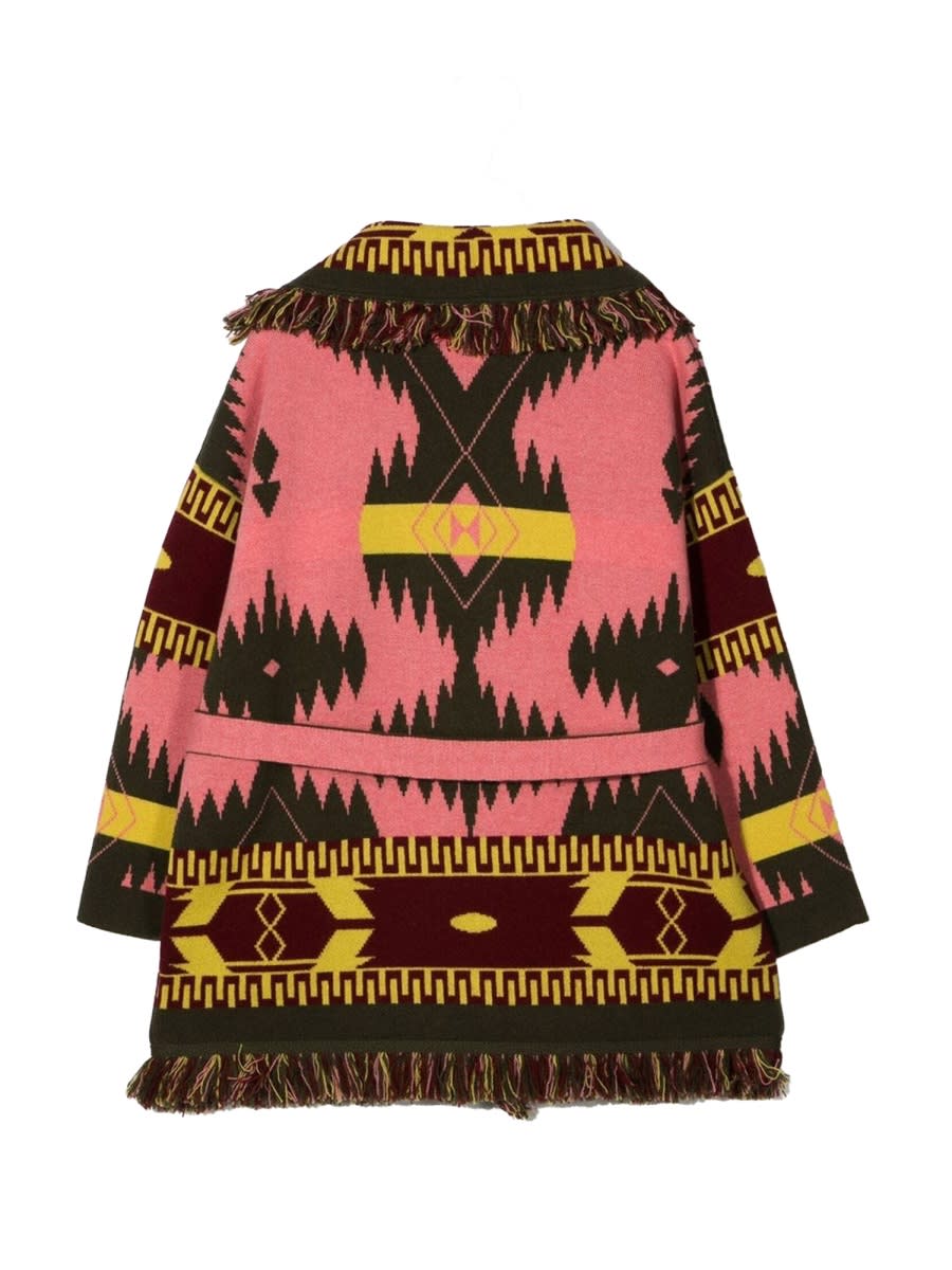 Alanui Icon Jacquard Cashmere Cardigan In Pink