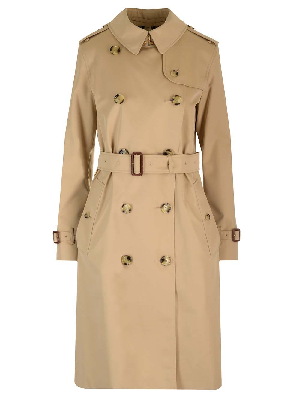 Shop Burberry Kensington Trench Coat In Beige