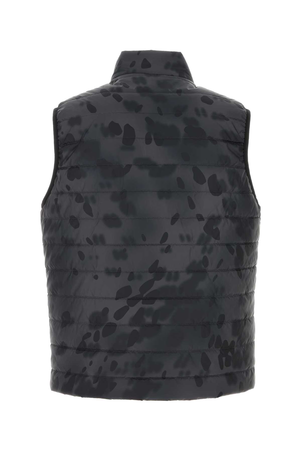 Hugo Boss Giubbino Smanicato In Nylon Stampato Uomo In Darkgrey