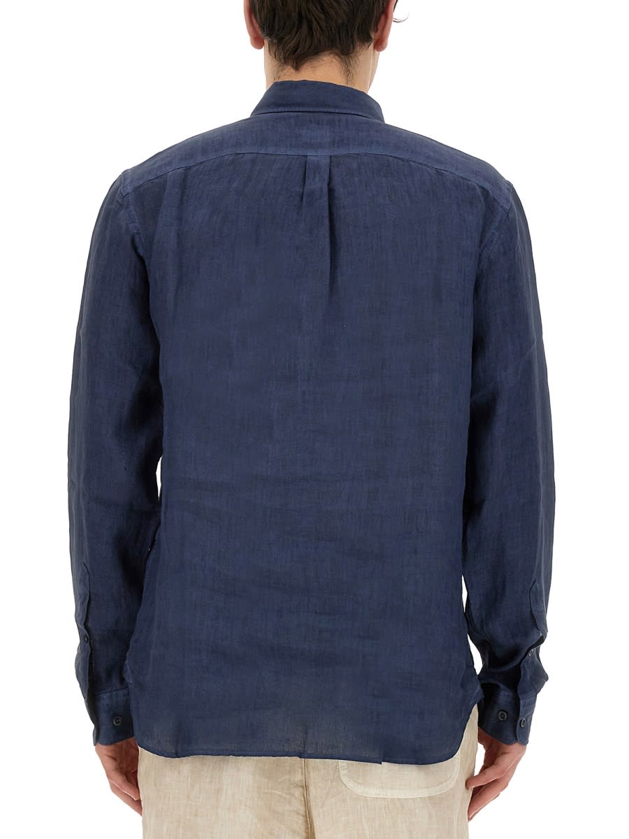 Shop 120% Lino Linen Shirt In Blue