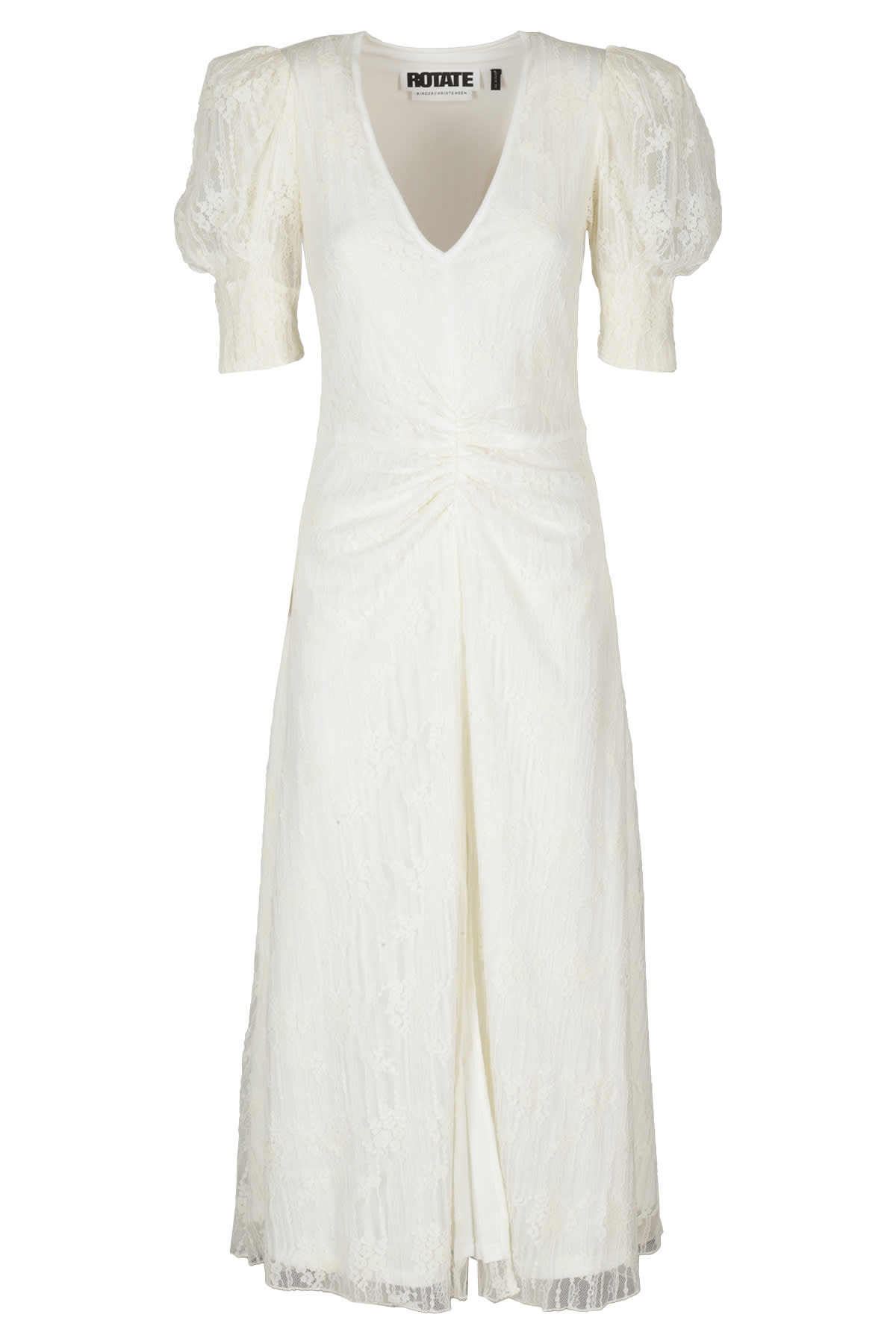 Rotate Birger Christensen Bridal Sierna Lace Midi Dress In Bianco