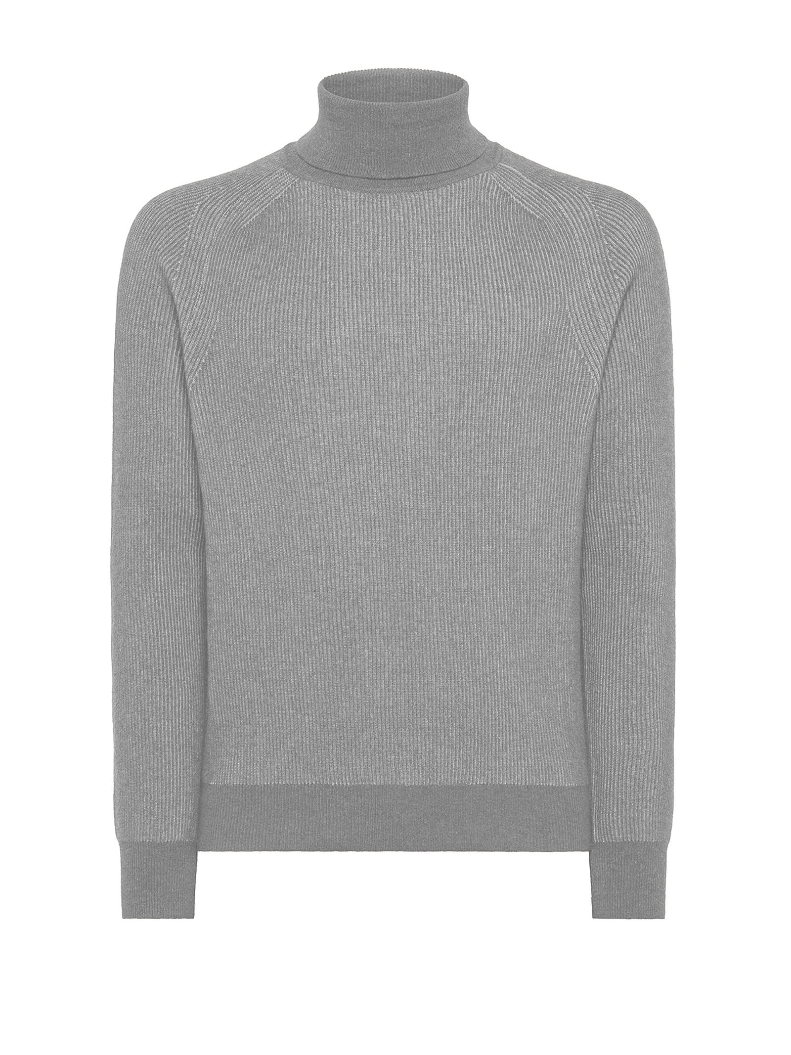 Seventy Grey English Rib Turtleneck In Gray