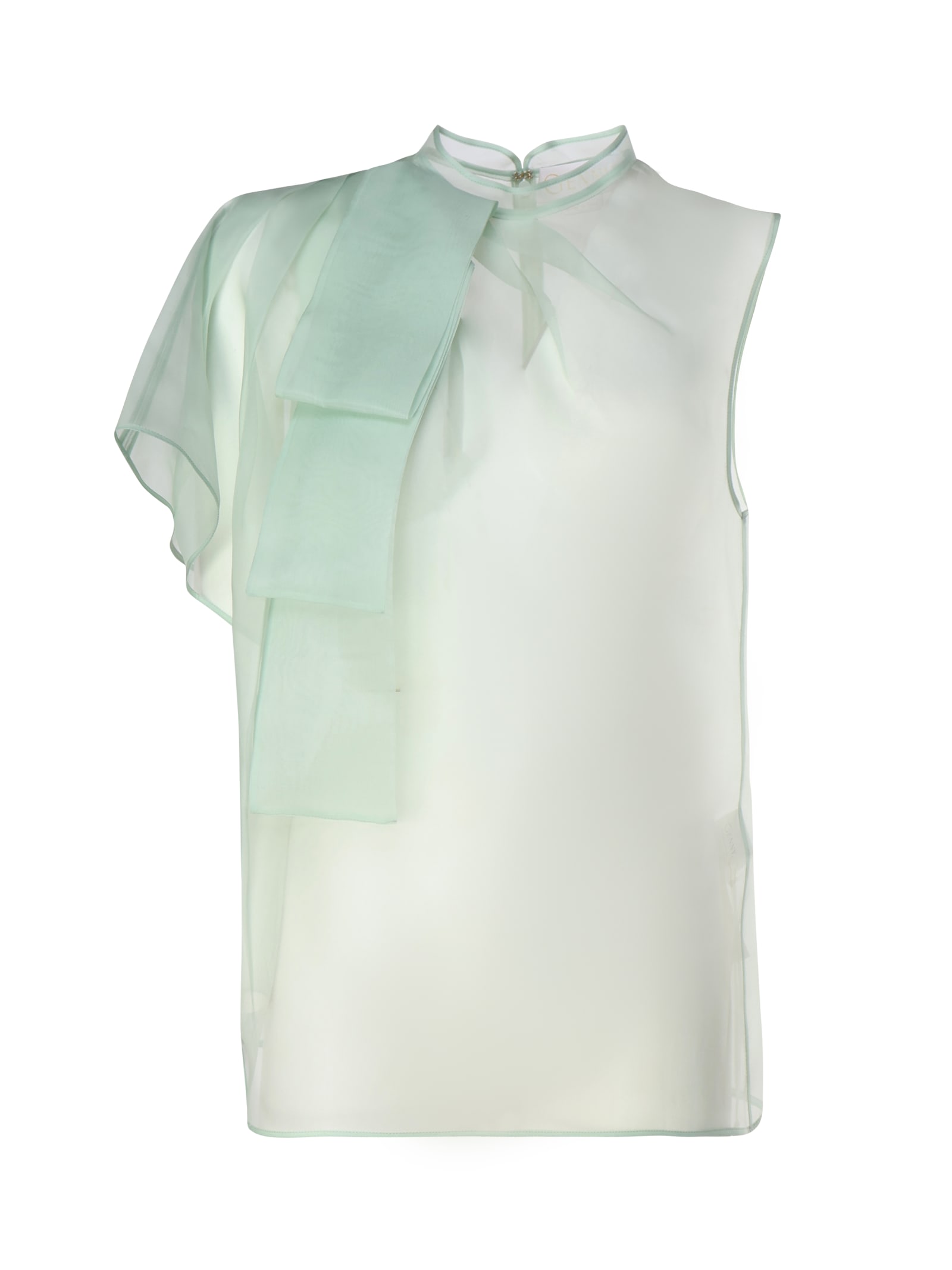 Shop Genny Asimmetrical Top In Silk In Jade