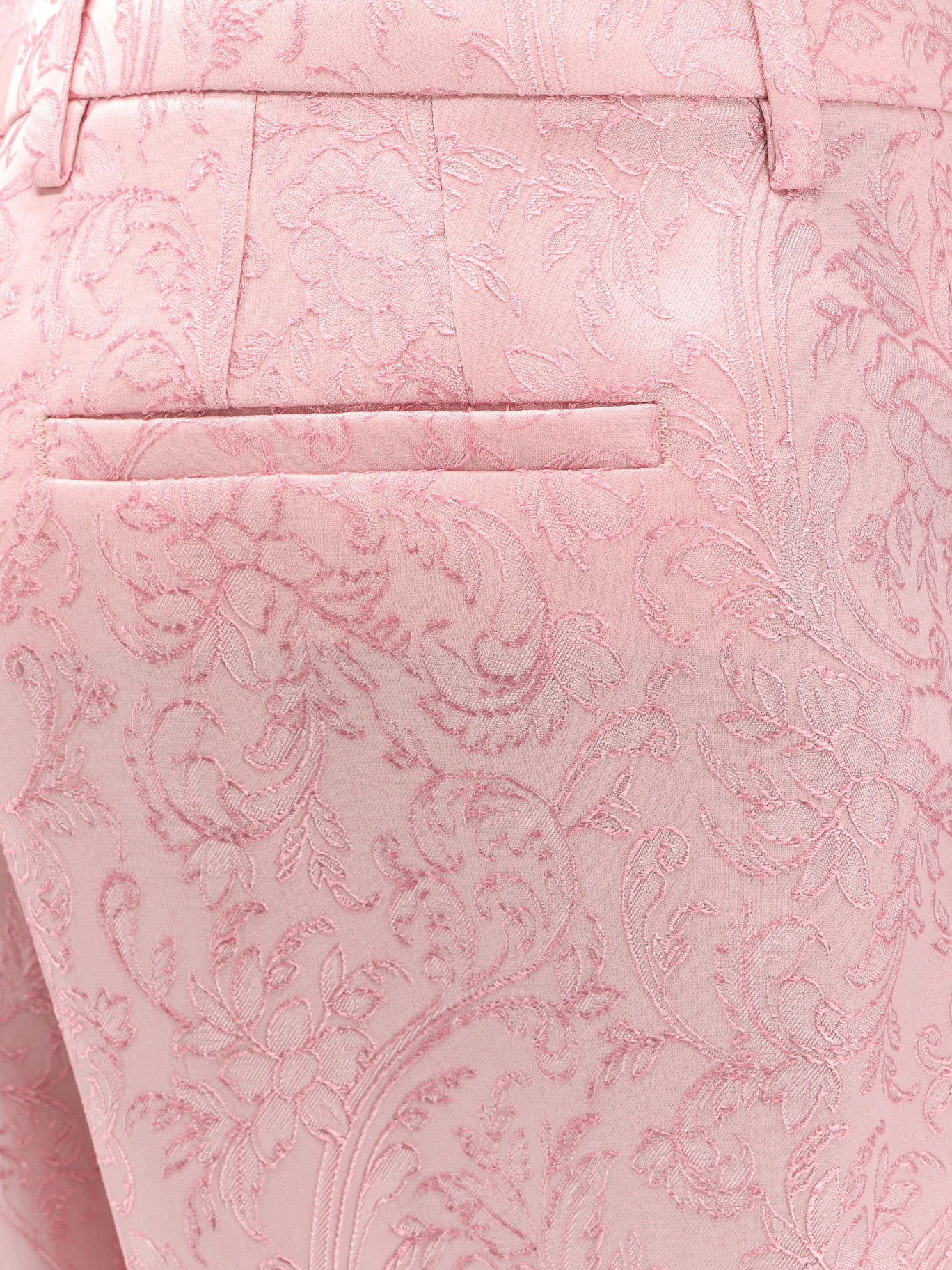 Etro Viscose And Silk Trouser With Floral Motif In Pink