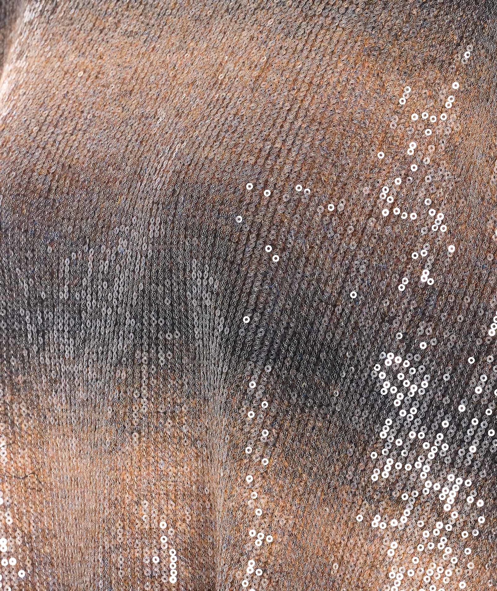 Liu •jo Sequin-embroidered Crew Neck Jumper In Brown