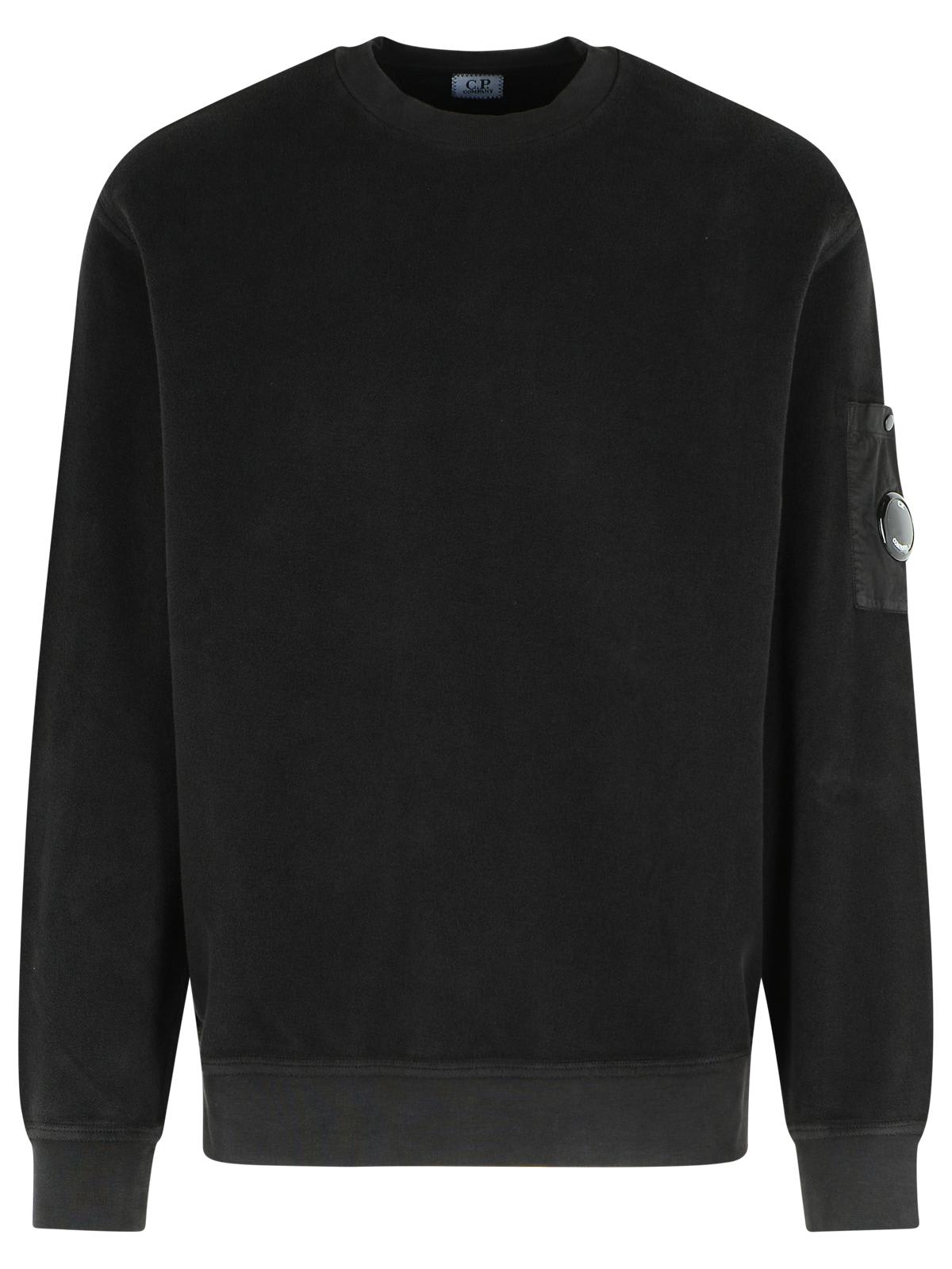 C.p. Company Pocket-patch Crew Neck Sweatshirt In Black