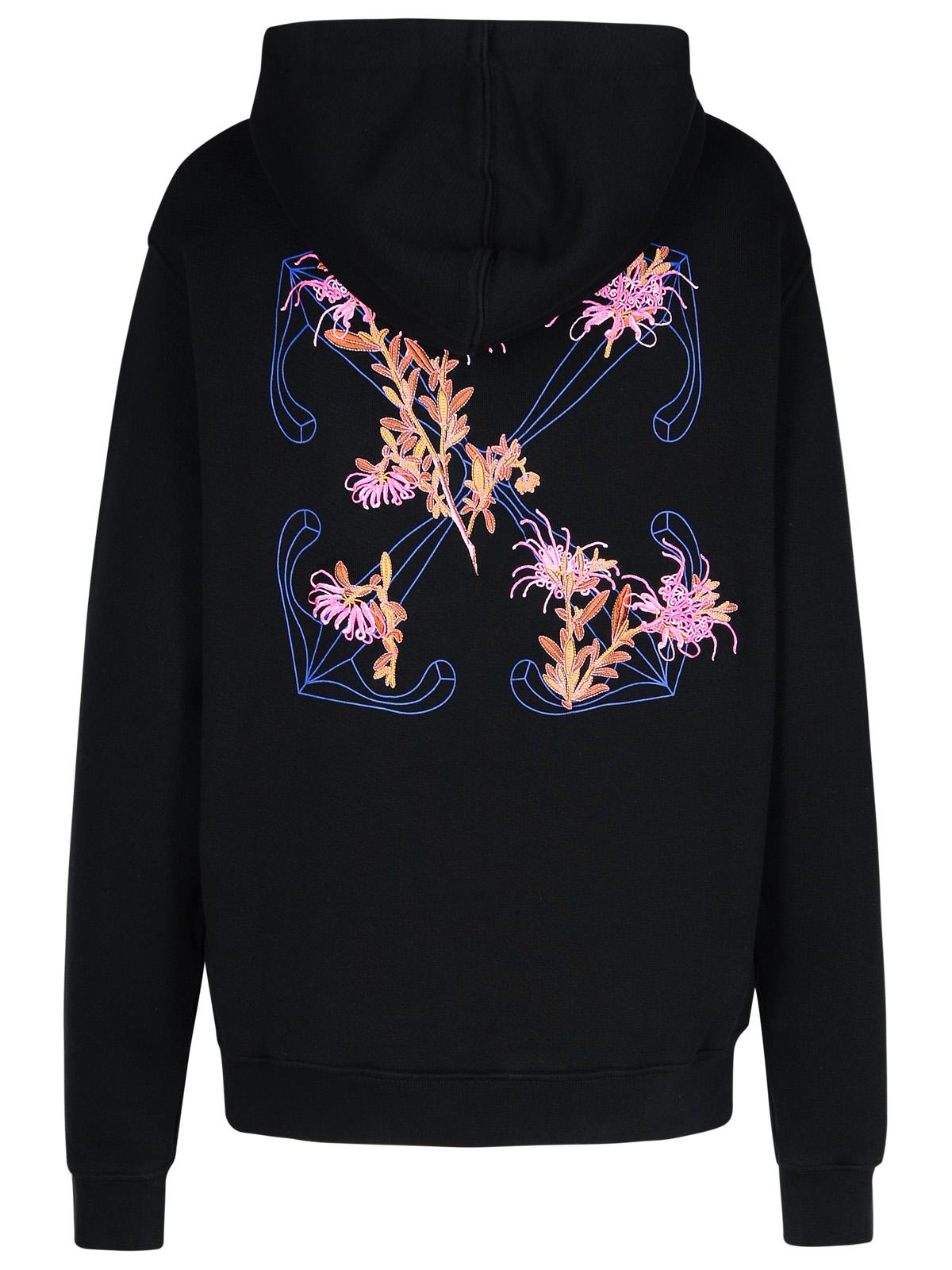 Shop Off-white Pinkflower Black Cotton Sweatshirt