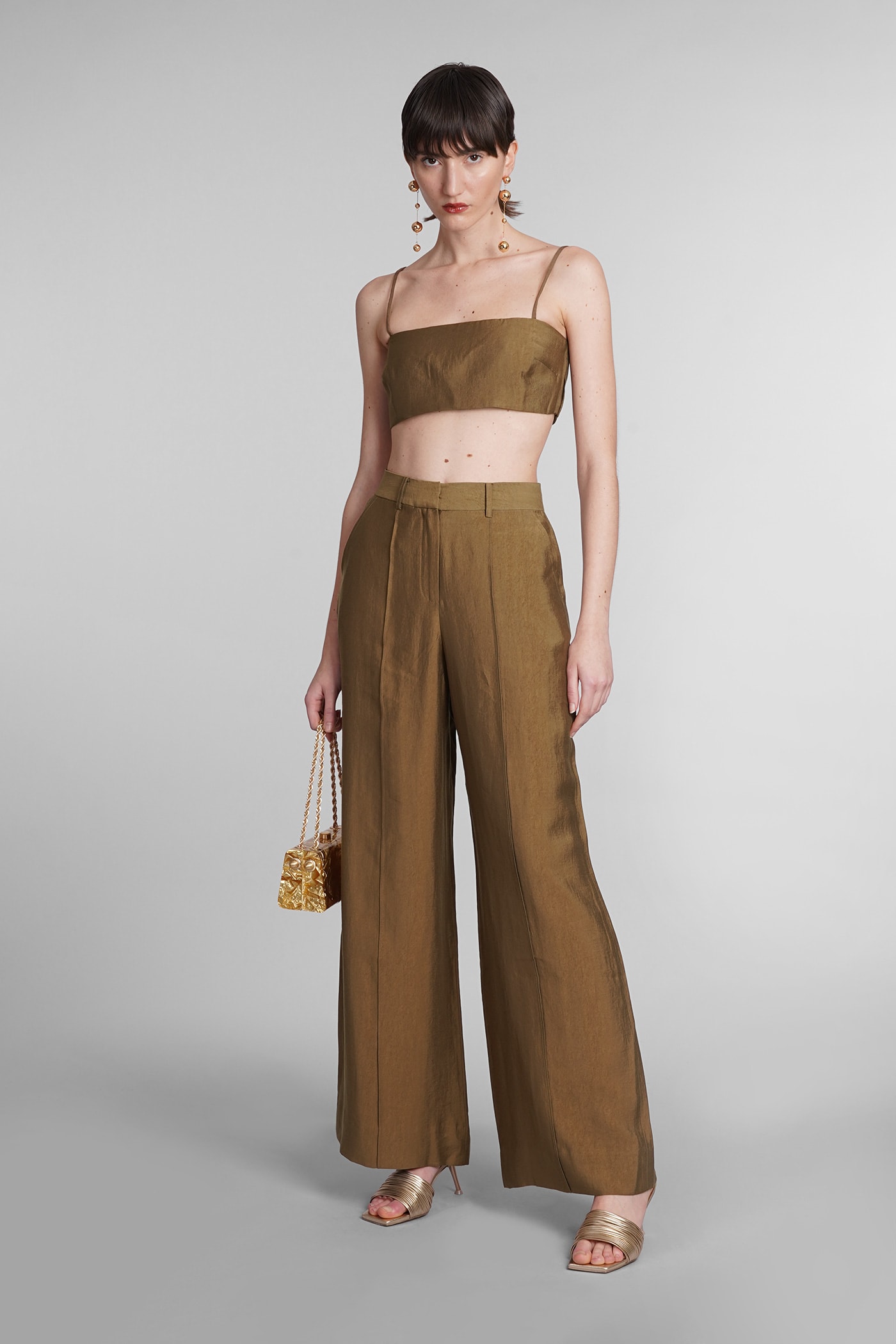 Shop Cult Gaia Tereza Topwear In Brown Wool And Polyester
