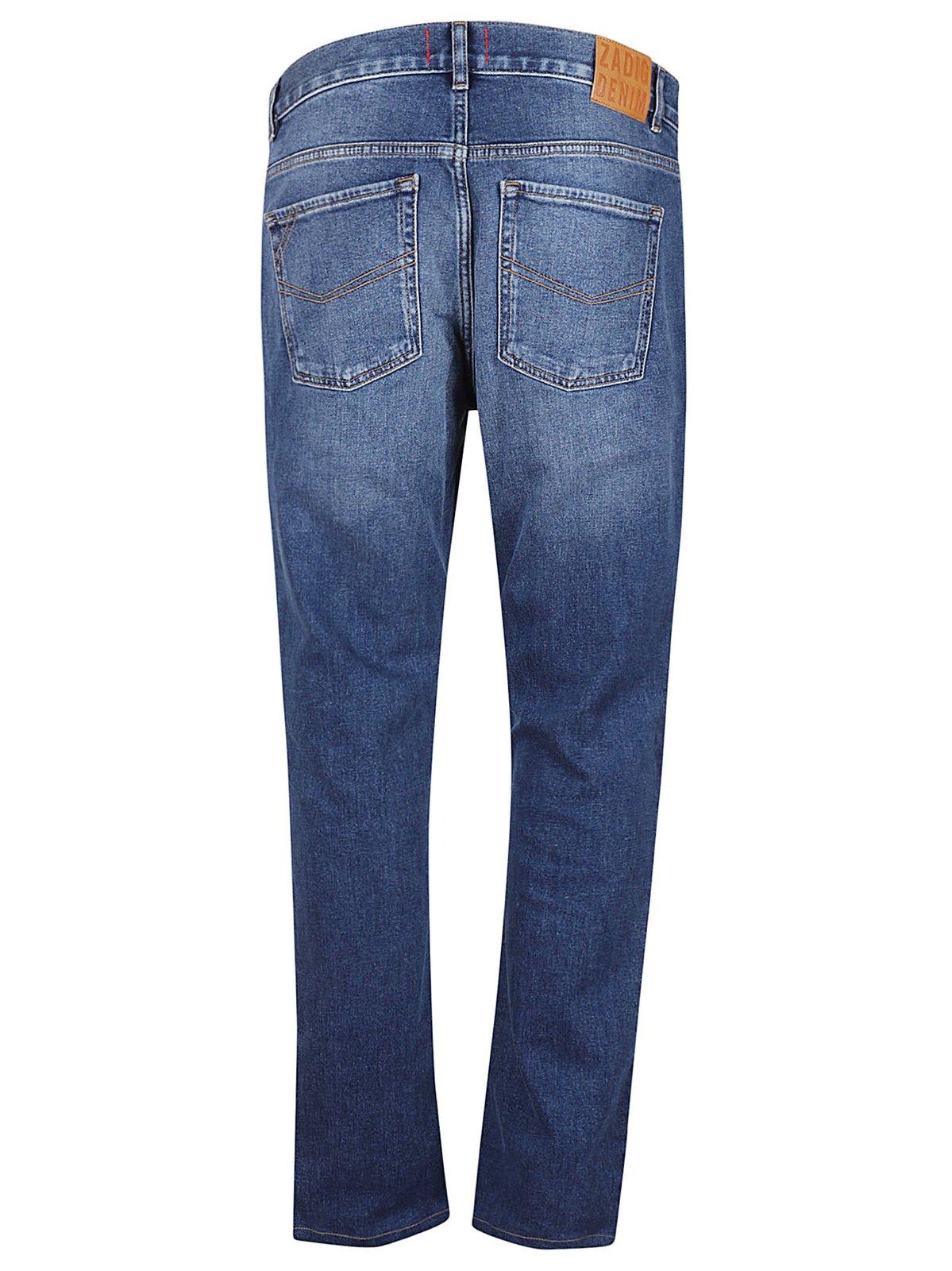 Shop Zadig &amp; Voltaire Logo Patch Jeans In Medium Blue