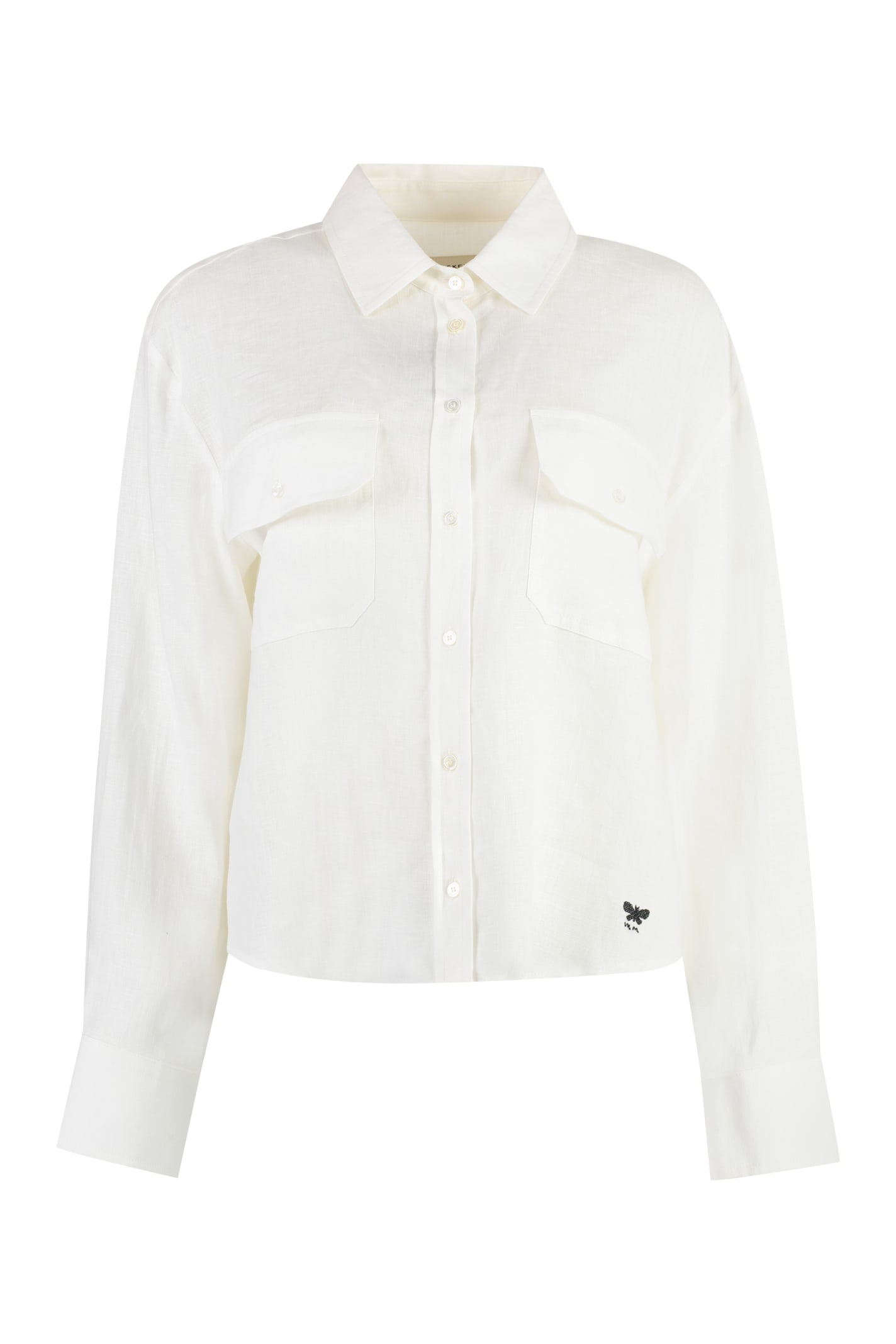 Shop Weekend Max Mara Eureka Linen Shirt In White