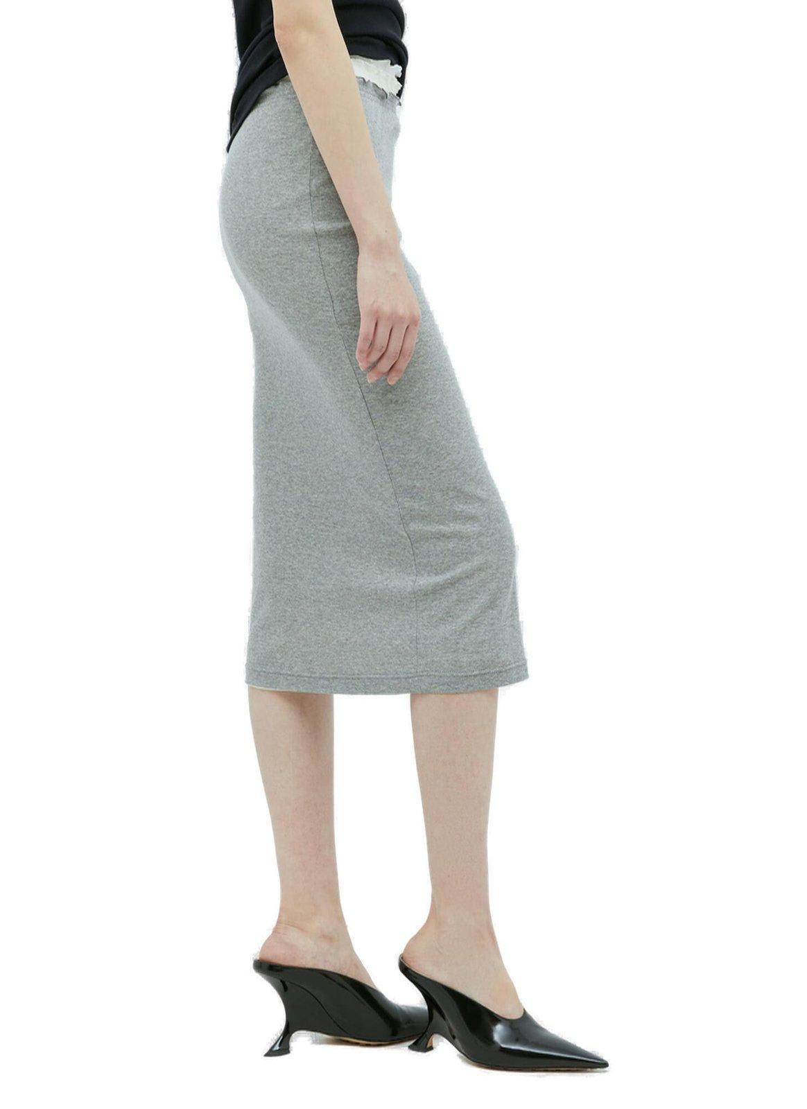 Jil Sander Logo-embroidered Layered Midi Skirt