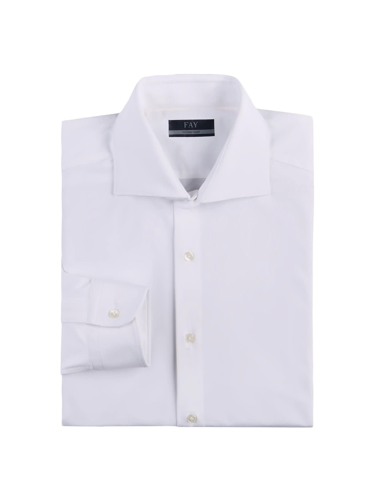 Shop Fay White Stretch-cotton Shirt