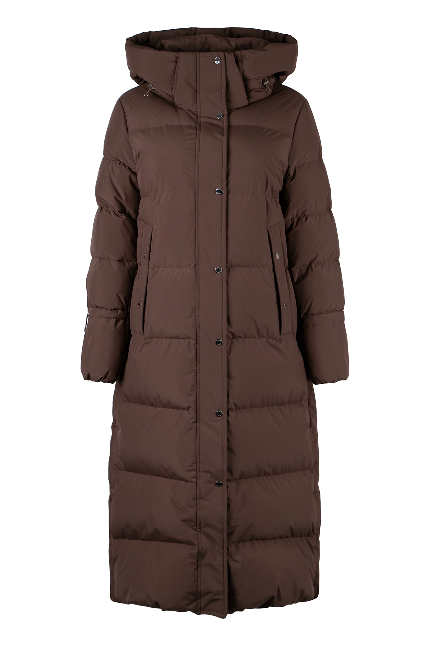 Moorer Breuil Long Hooded Down Jacket In Brown