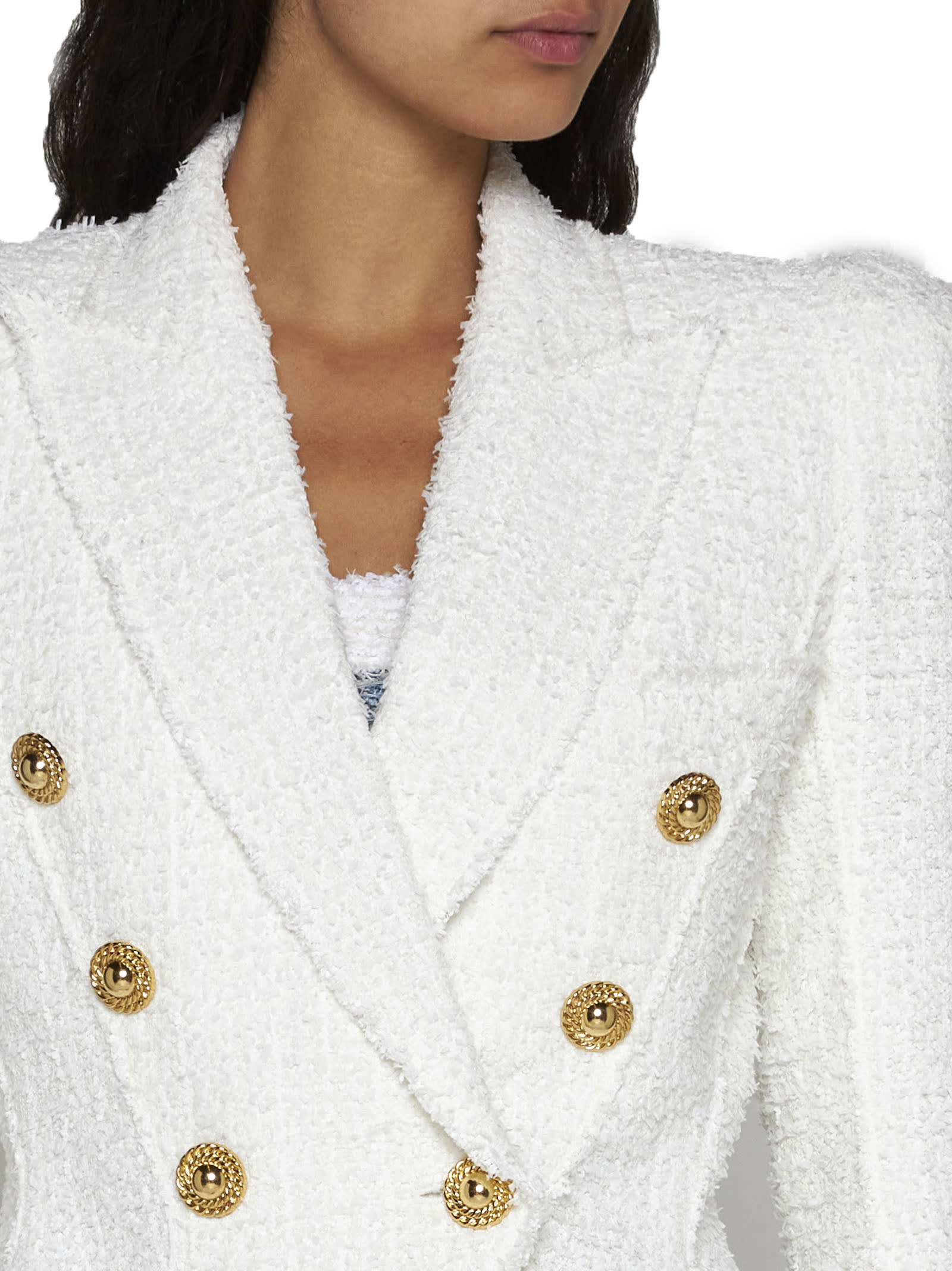 Shop Balmain Blazer In White