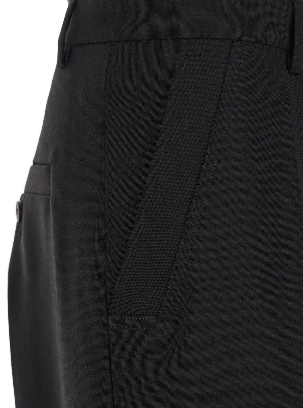 Rick Owens Wide-leg Tailored Wool Pants With Pleat Detail In Black