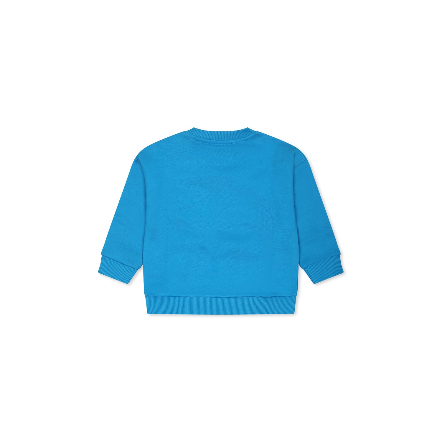 Moschino Light Blue Sweatshirt For Baby Boy With Teddy Bear In Light Blue