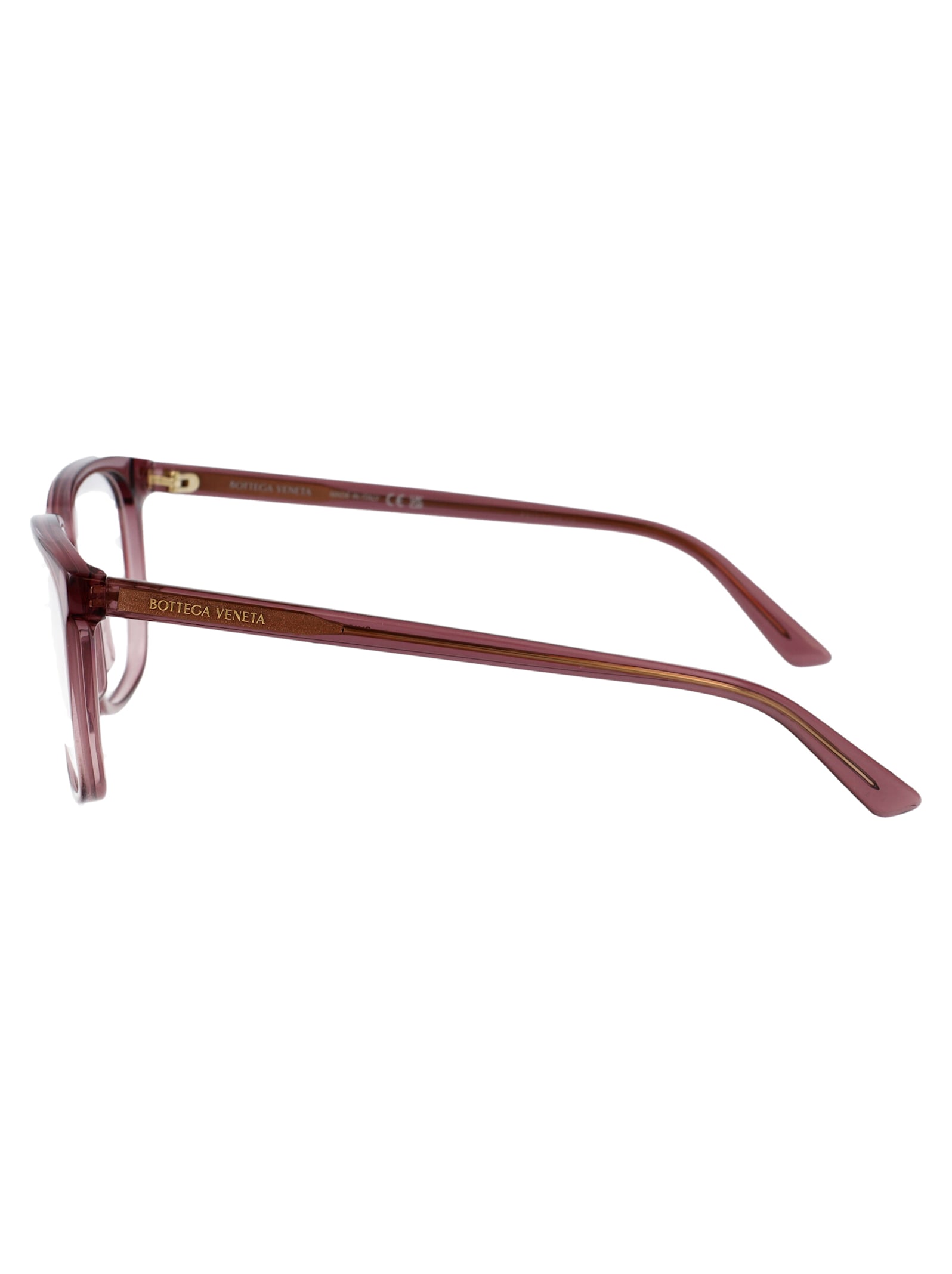 Bottega Veneta Bv1315o Glasses In Burgundy-burgundy-transparent