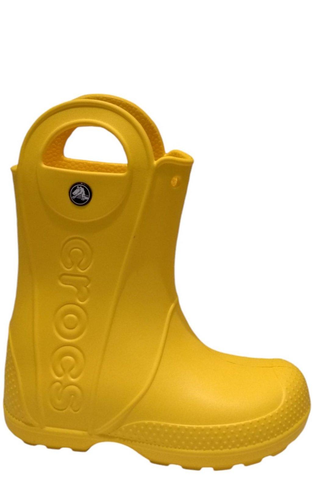 Crocs Logo Embossed Rain Boots In Yellow