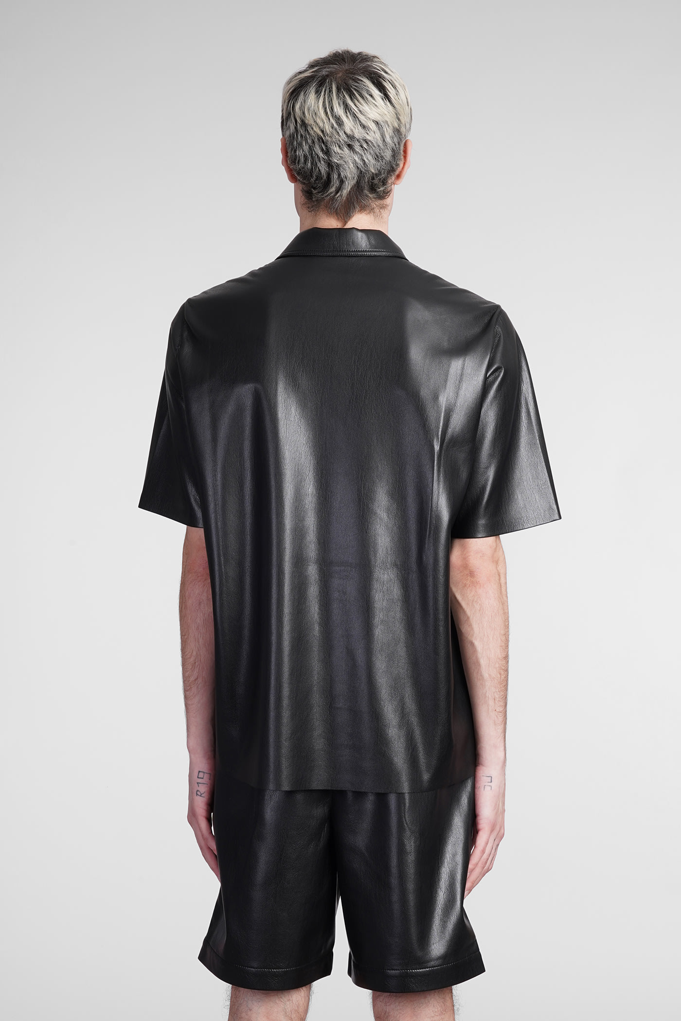 Shop Nanushka Shirt In Black Synthetic Leather