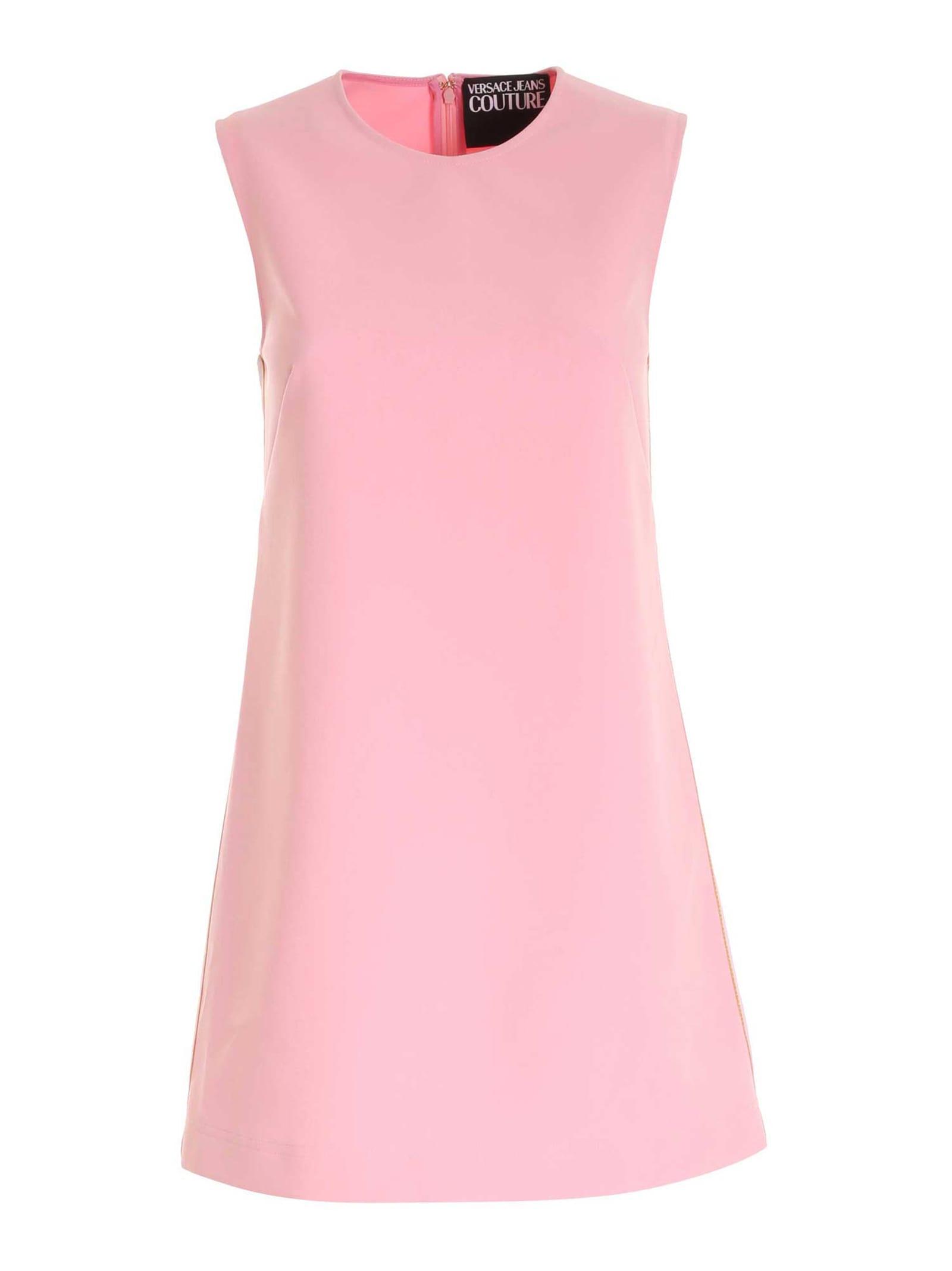 Versace Jeans Couture Branded Bands Dress In Pink