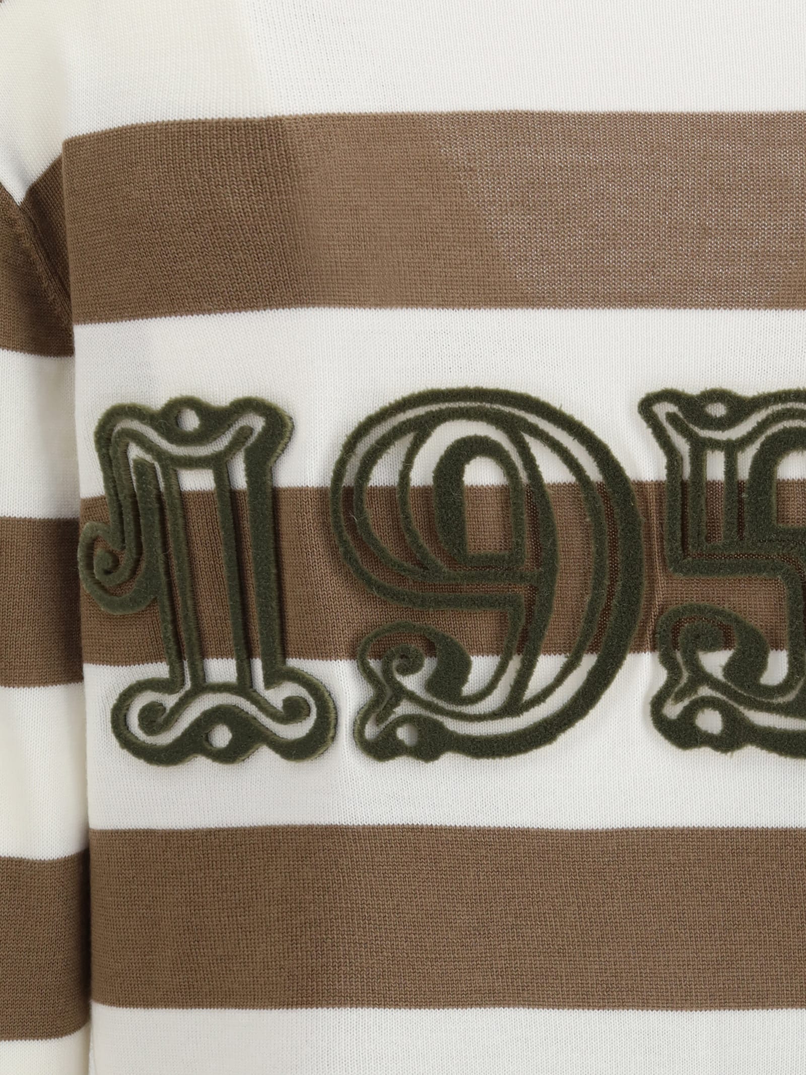 Max Mara Brown Striped Button-fastening Cardigan In Brown