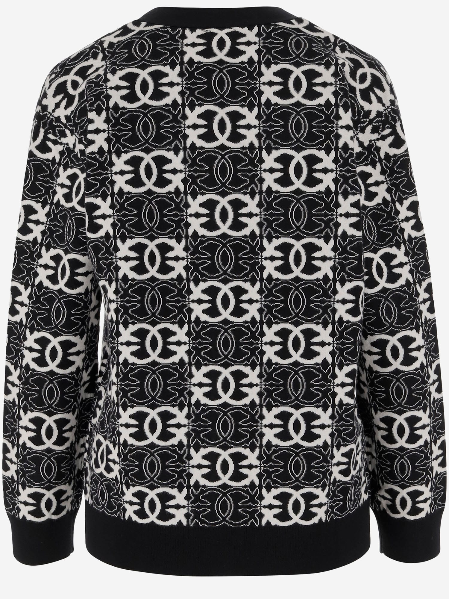 Pinko Love Birds Knit In Viscose Blend In Multi