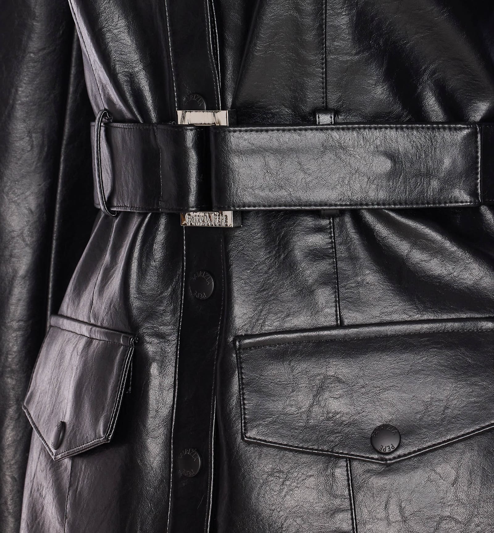 Patrizia Pepe Black Jacket Frontal Buttons Closure In Black
