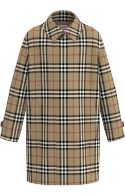 Shop Burberry Beige Reversible Coat For Kids With Iconic Check Vintage