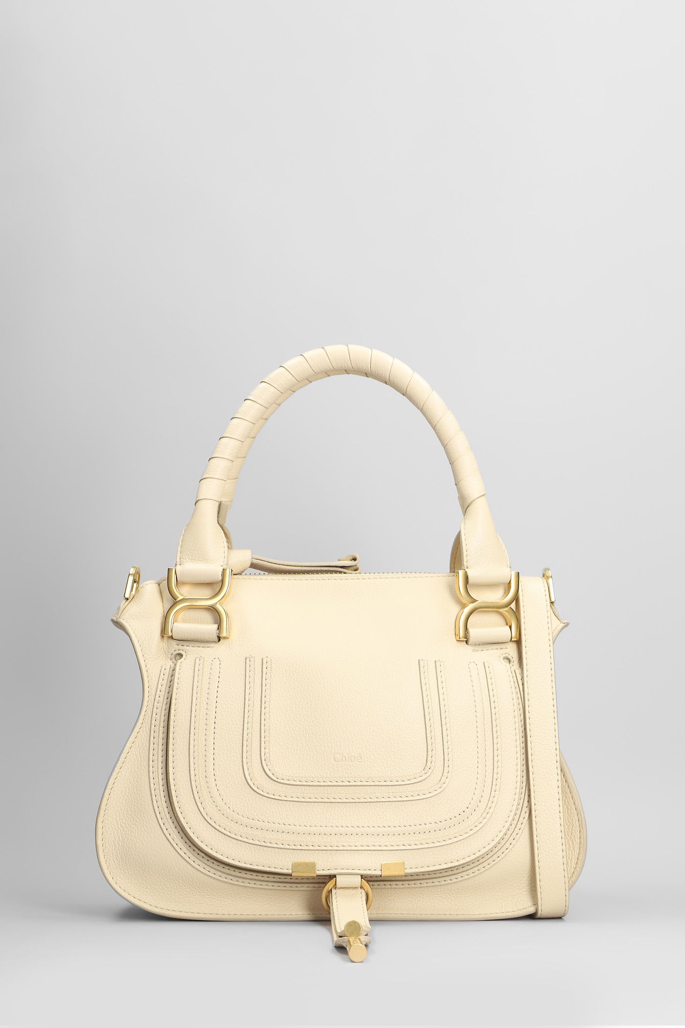 Chloé Mercie Shoulder Bag In Beige Leather In Neutral