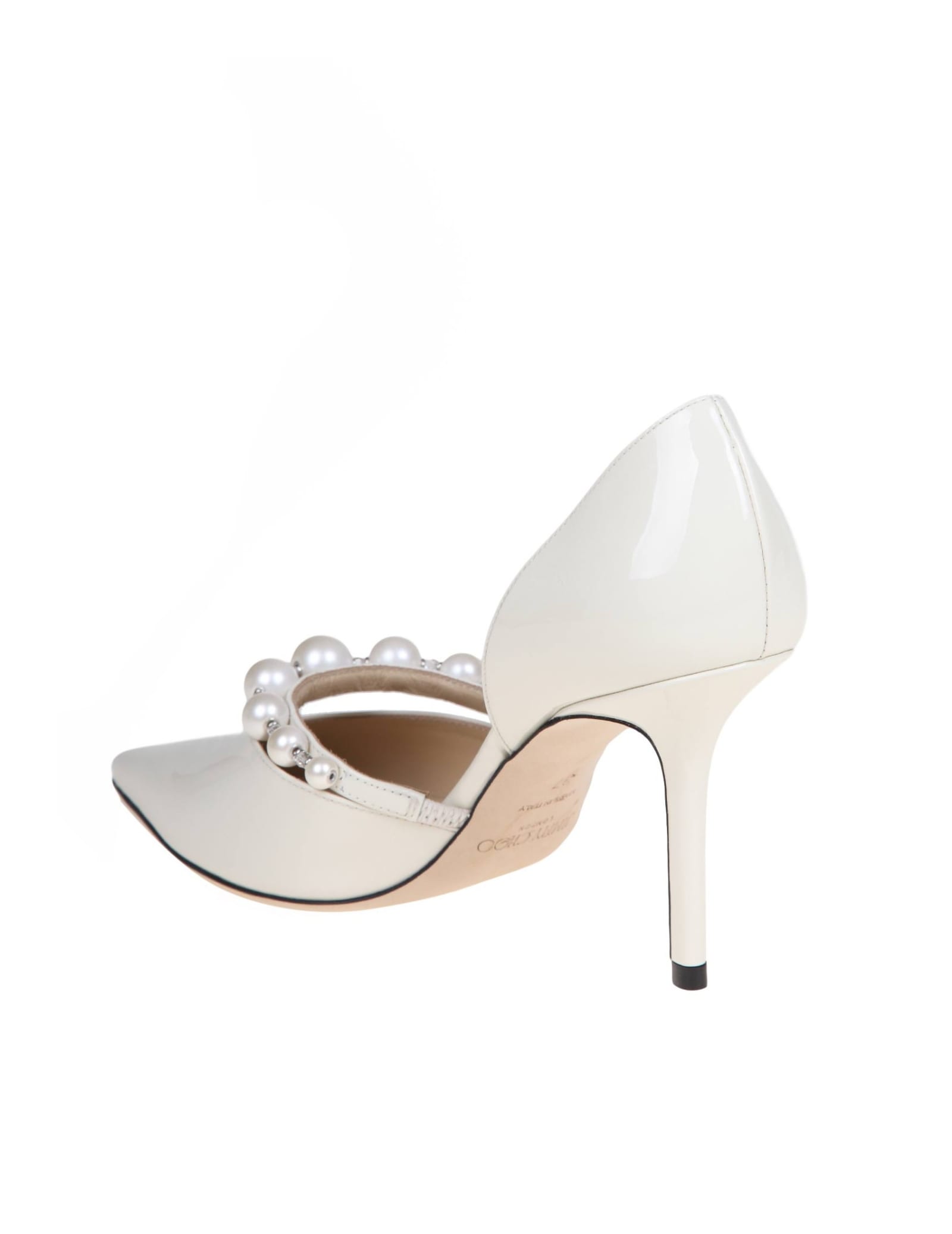 Shop Jimmy Choo Aurelie 85 Patent Leather Pumps With Applied Pearls