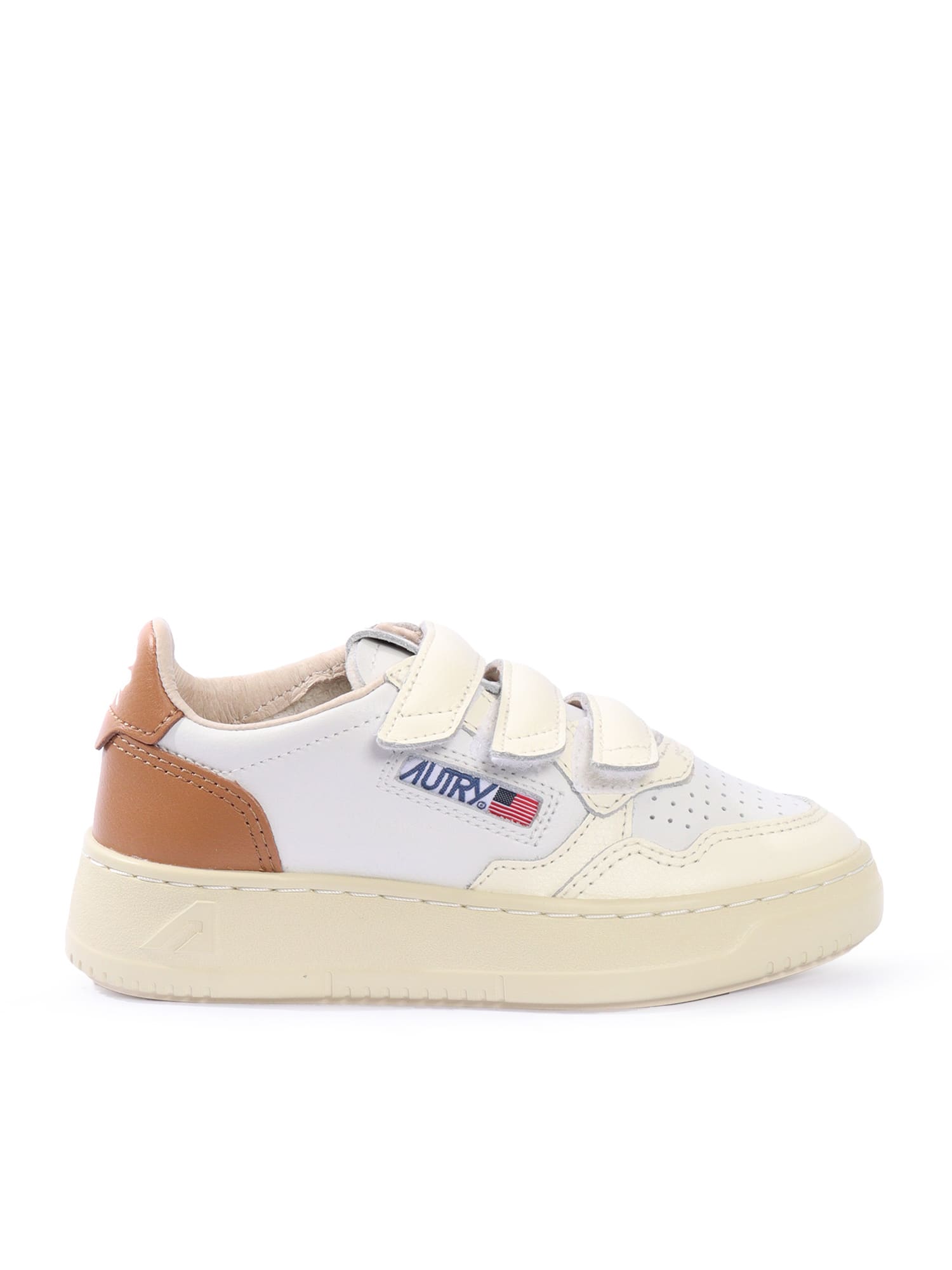 Autry Kidstripes Low Kid Leat/four Wht/brnsug Sneakers In White