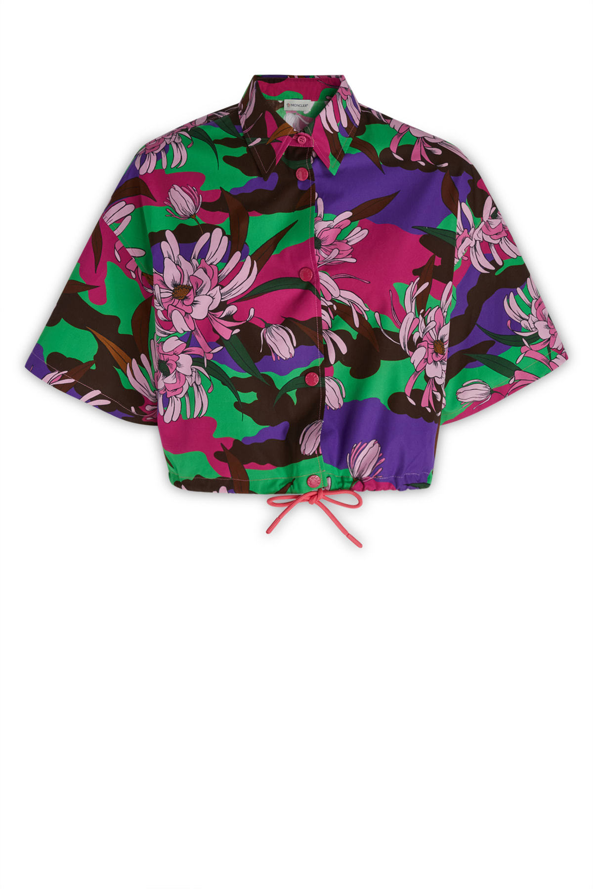 Moncler Floral-print Cotton-poplin Shirt In F57