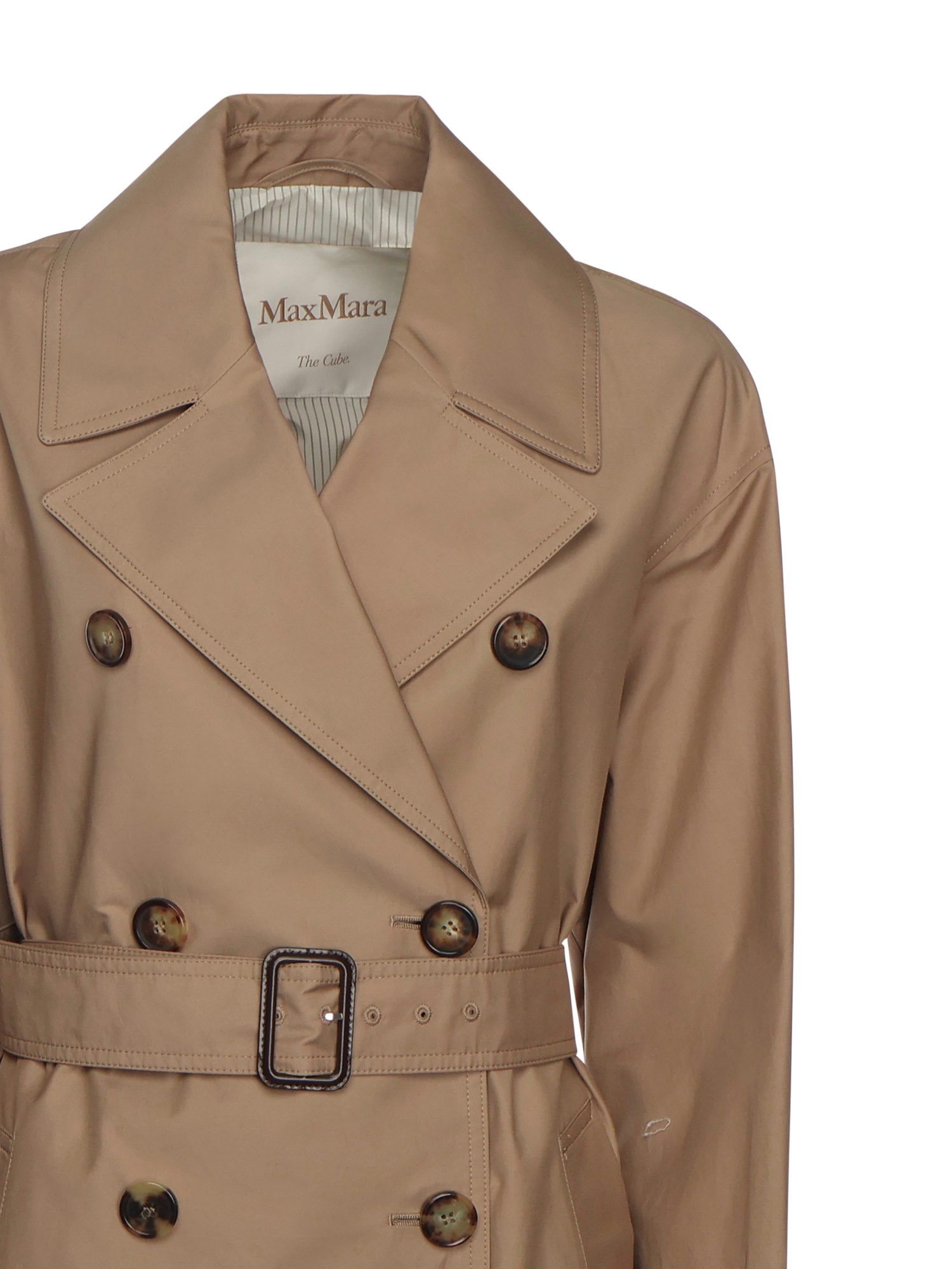 Max Mara The Cube Long Cotton Twill Trench Coat