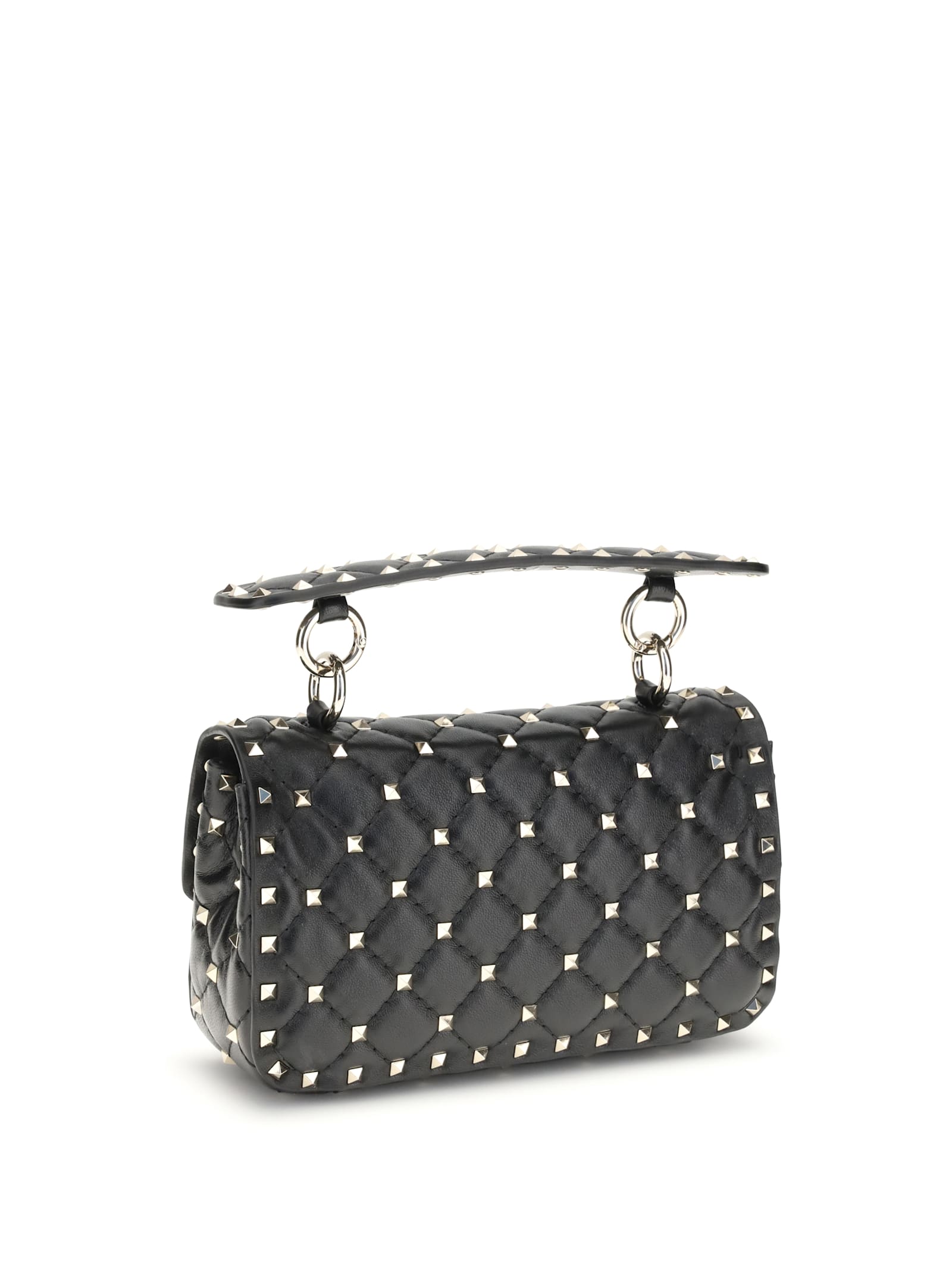Valentino Small Leather Rockstud Spike Handbag In Black