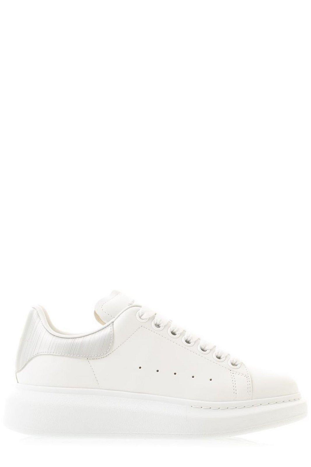 Shop Alexander Mcqueen Oversized Lace-up Sneakers In Silver