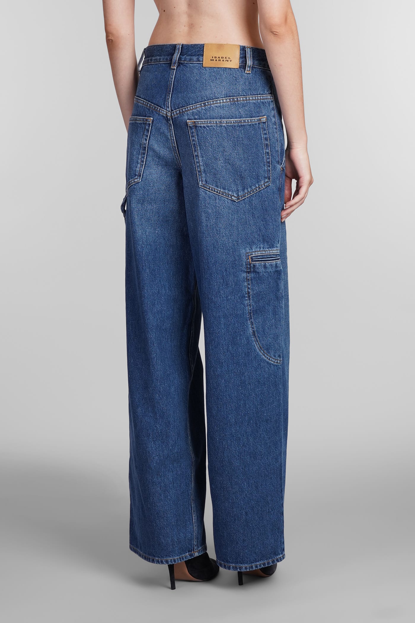 Shop Marant Etoile Solene Jeans In Blue Cotton