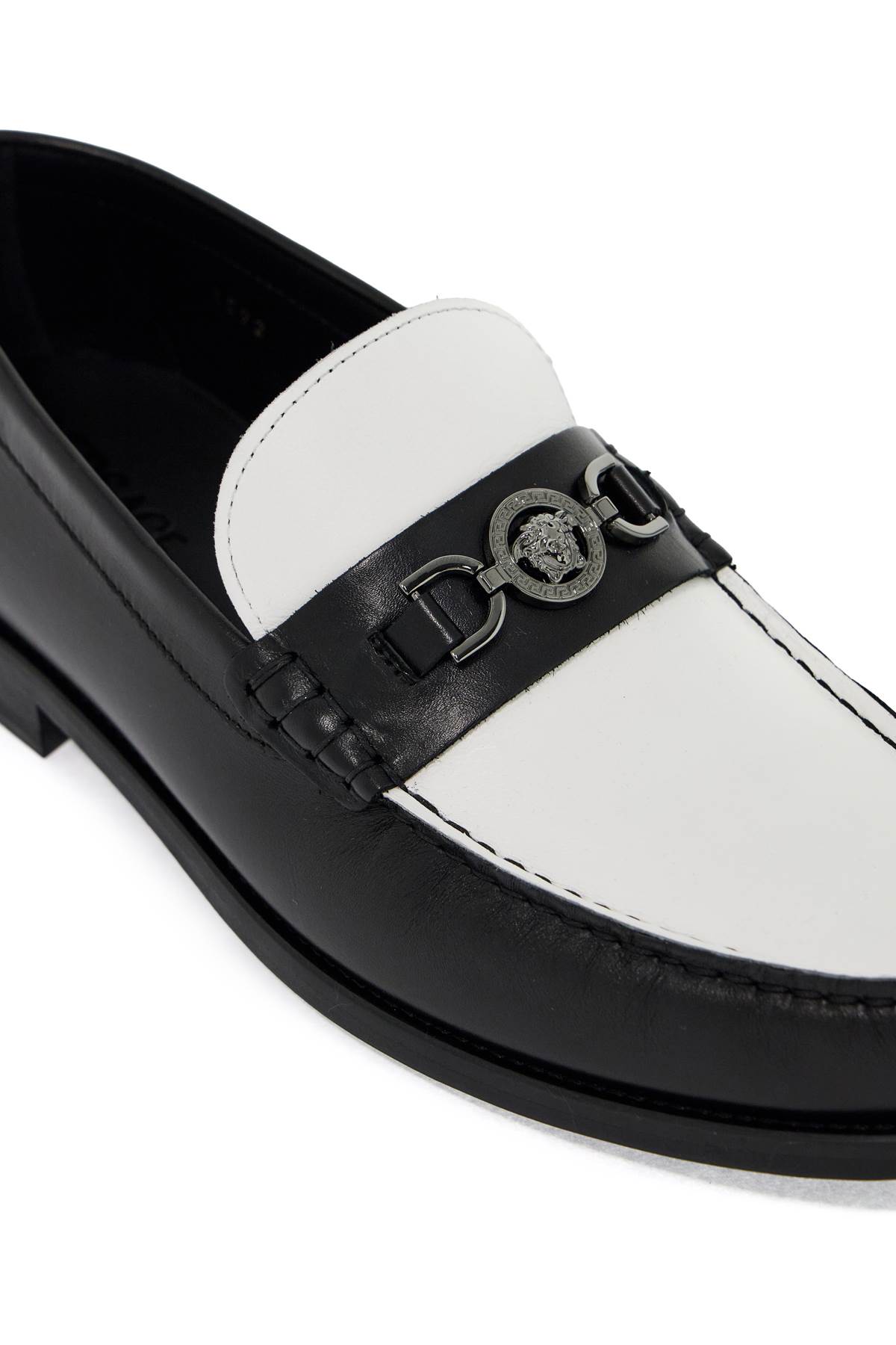 Versace Man Loafers Black Size 9 Calfskin In Multi
