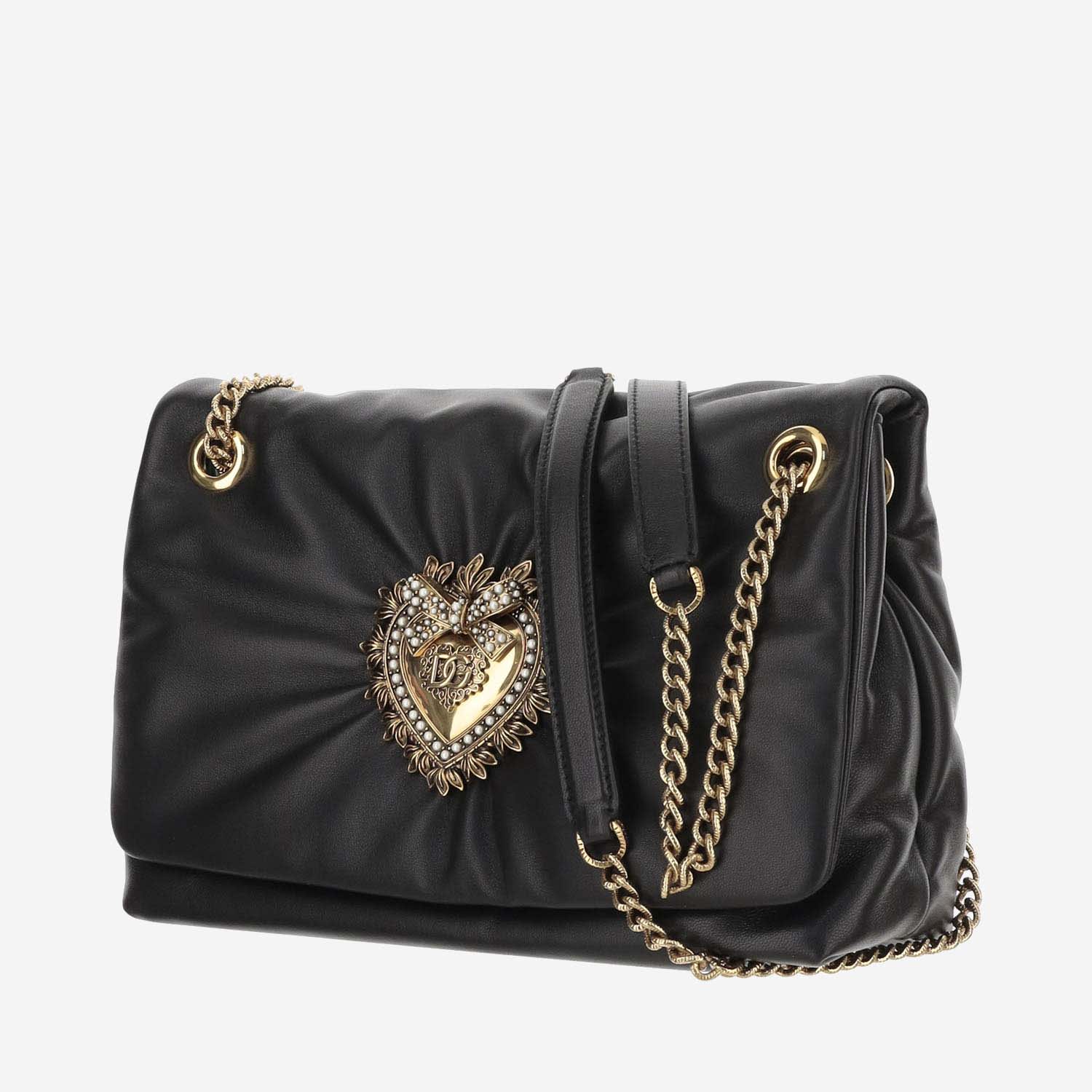 Shop Dolce & Gabbana Devotion Soft Medium Shoulder Bag In Black