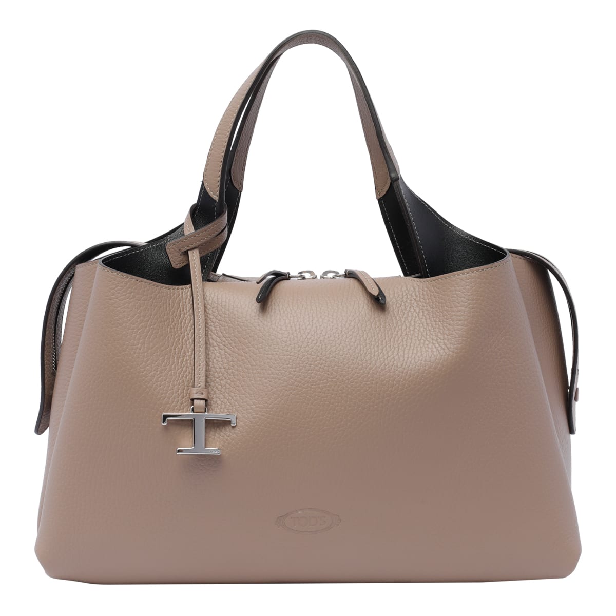 Shop Tod's Leather Handbag In Beige