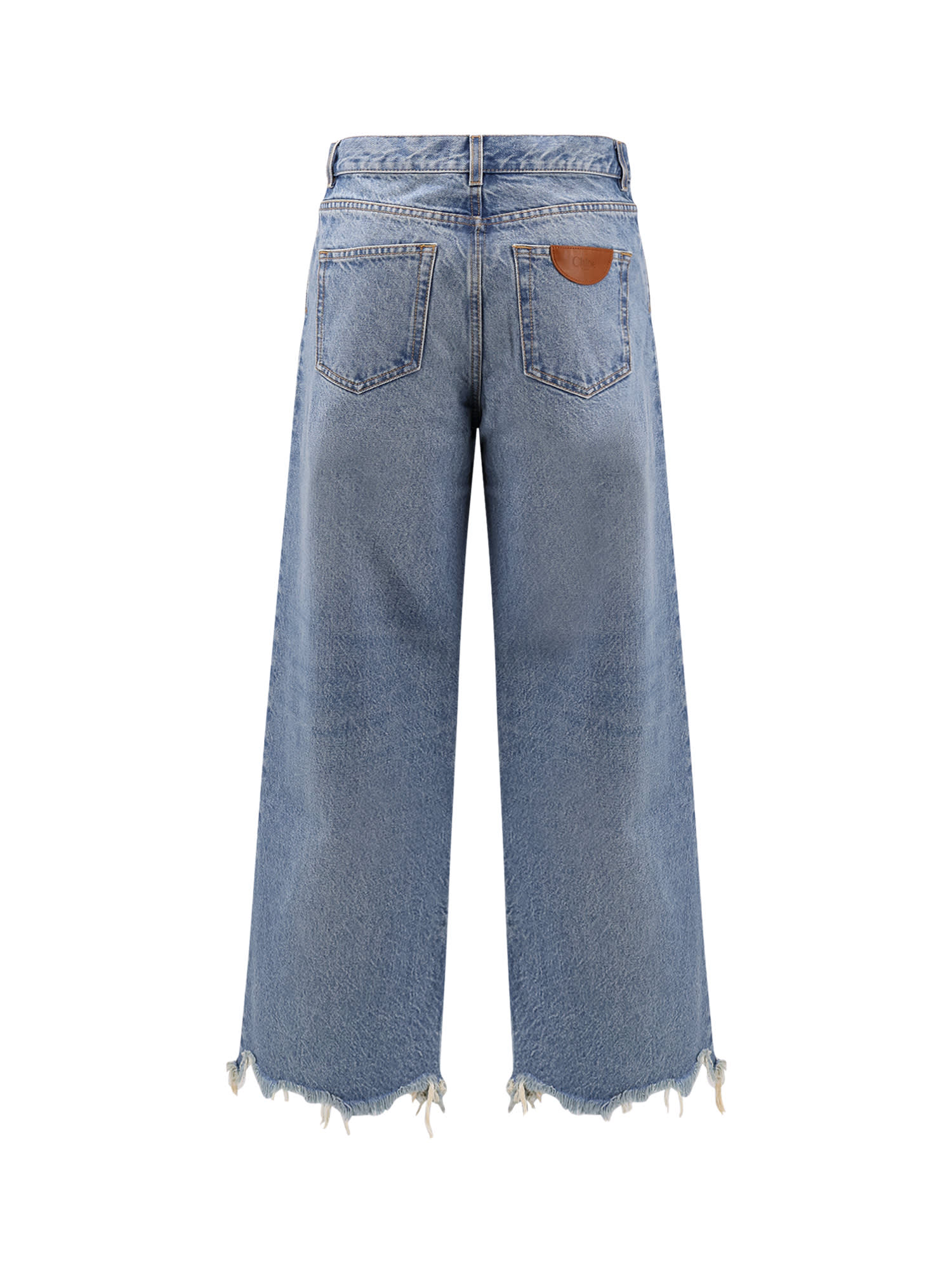 Shop Chloé Frayed Bottom Jeans