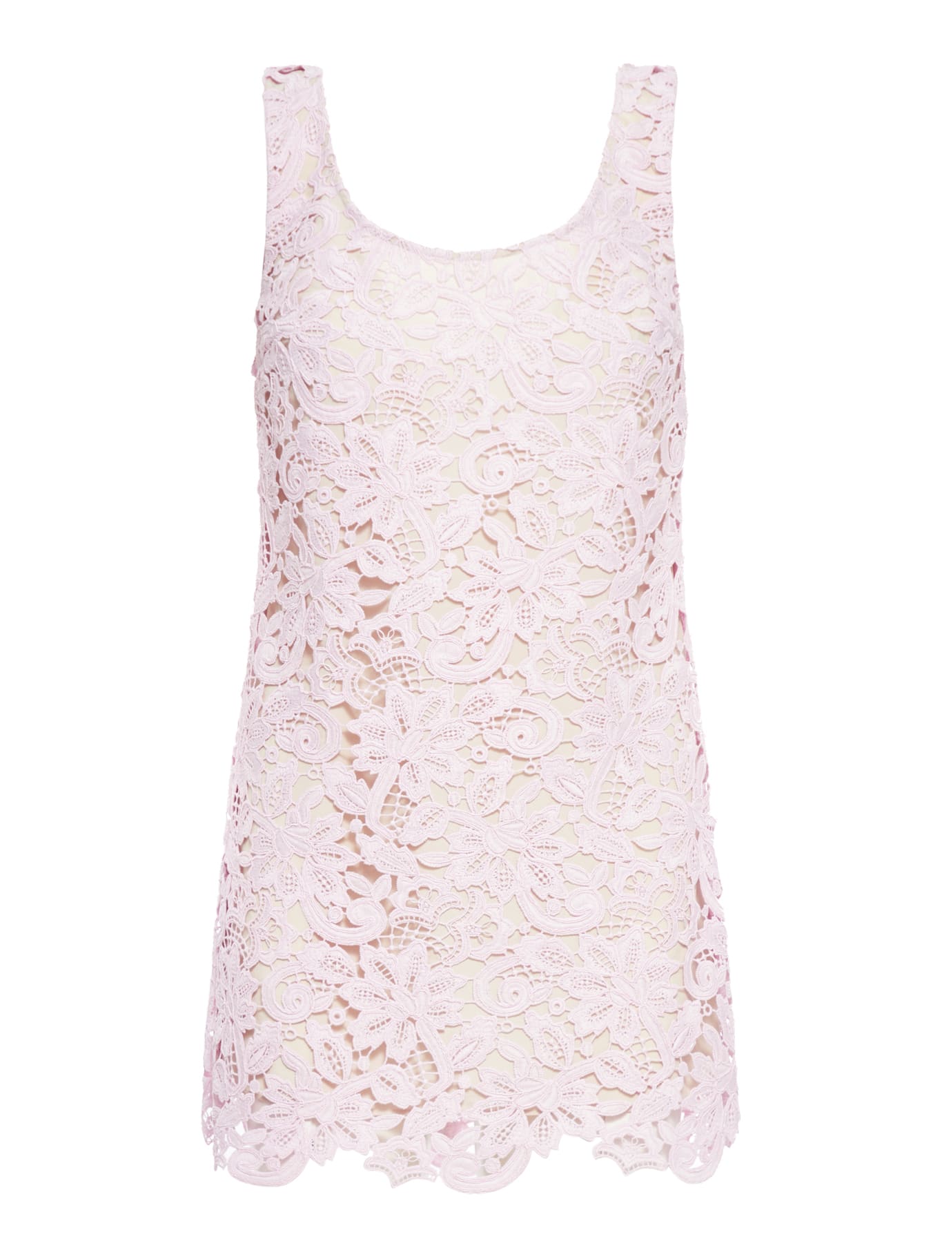 Shop Self-portrait Floral Lace Mini Dress In Pink