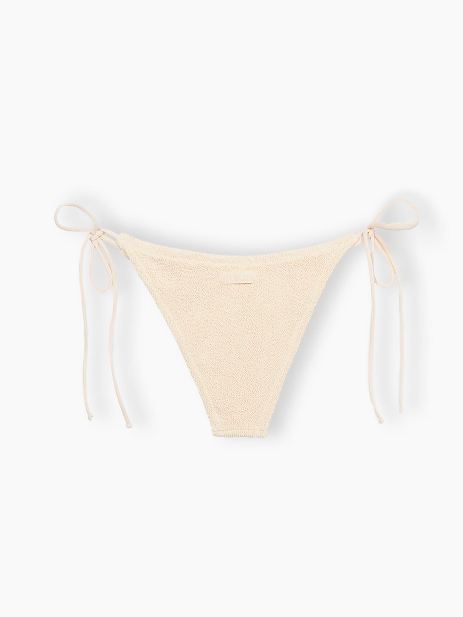 Shop Mc2 Saint Barth Woman Beige Classic Crinkle Swim Briefs Marielle In White