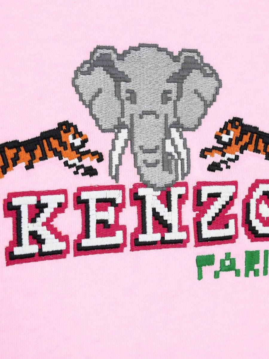 Shop Kenzo Zipper Hoodie In Pink