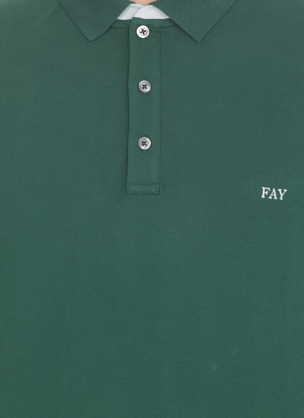 Shop Fay Polo Shirt With Logo In Forest Green